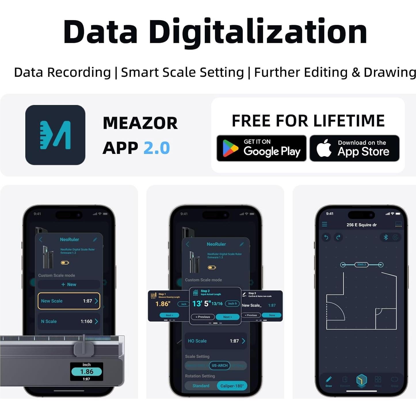 Escala Digital NeoRuler Kit NeoReading y NeoDrafting