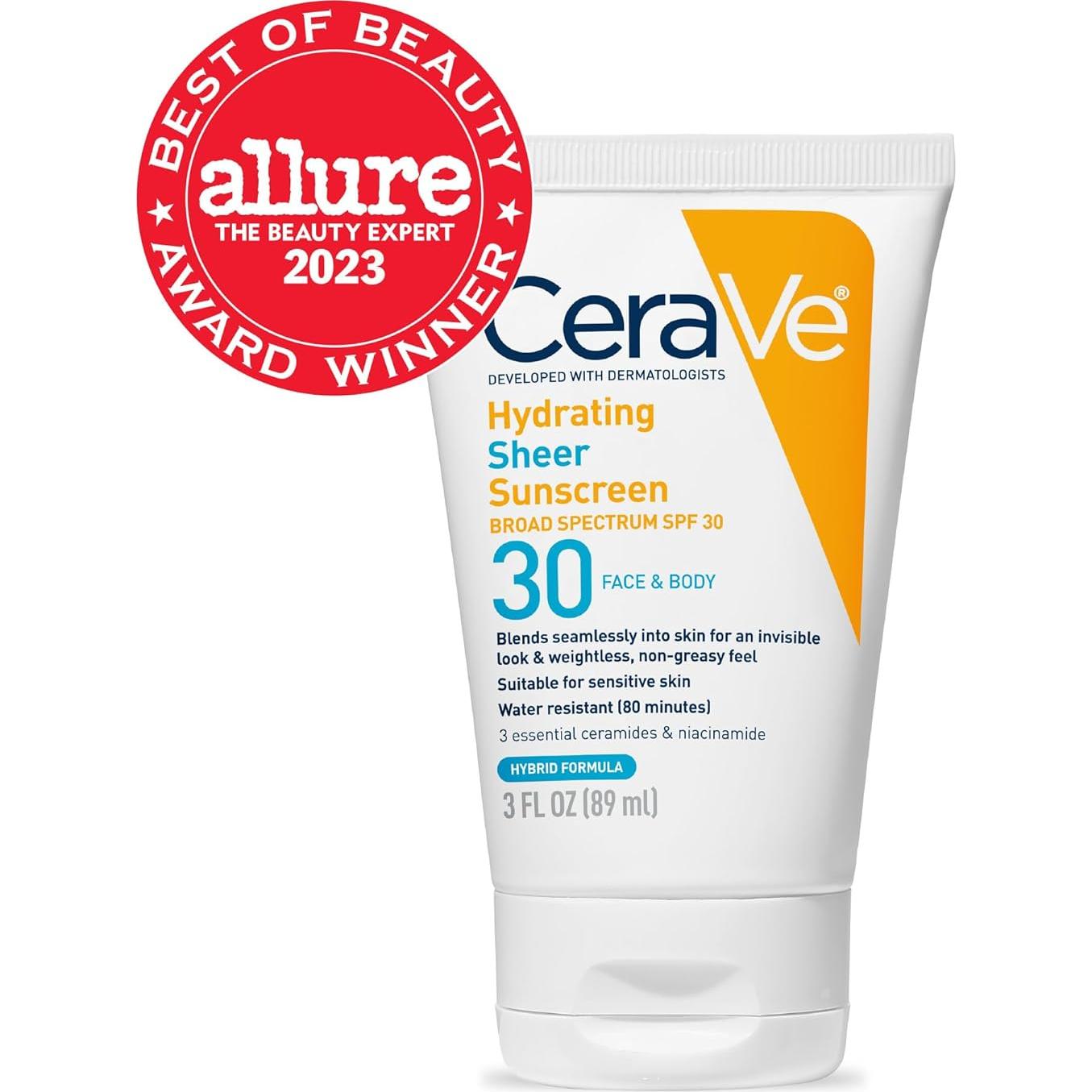 CeraVe Protector Solar Hidratante SPF 30 para Cara y Cuerpo 85g