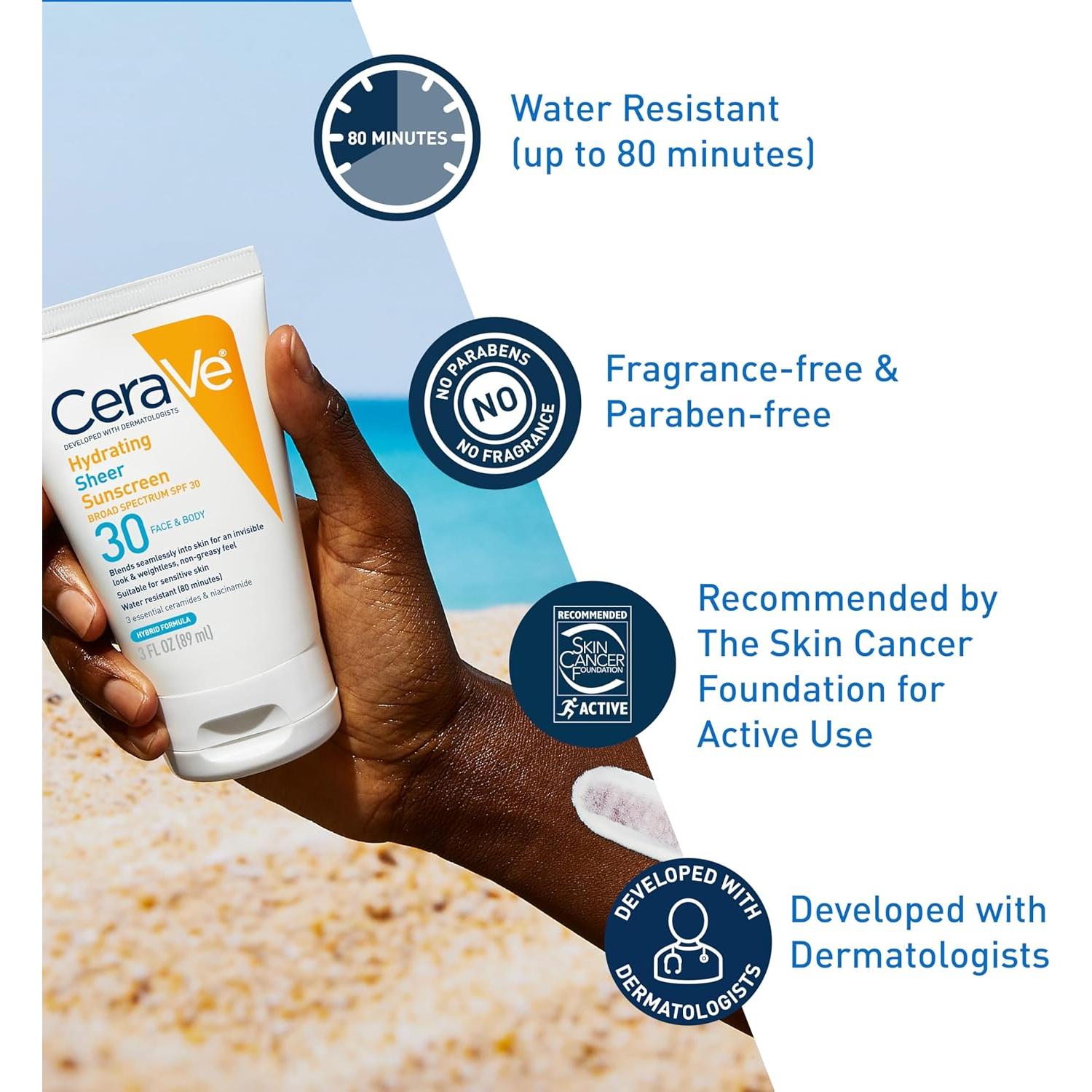 CeraVe Protector Solar Hidratante SPF 30 para Cara y Cuerpo 85g