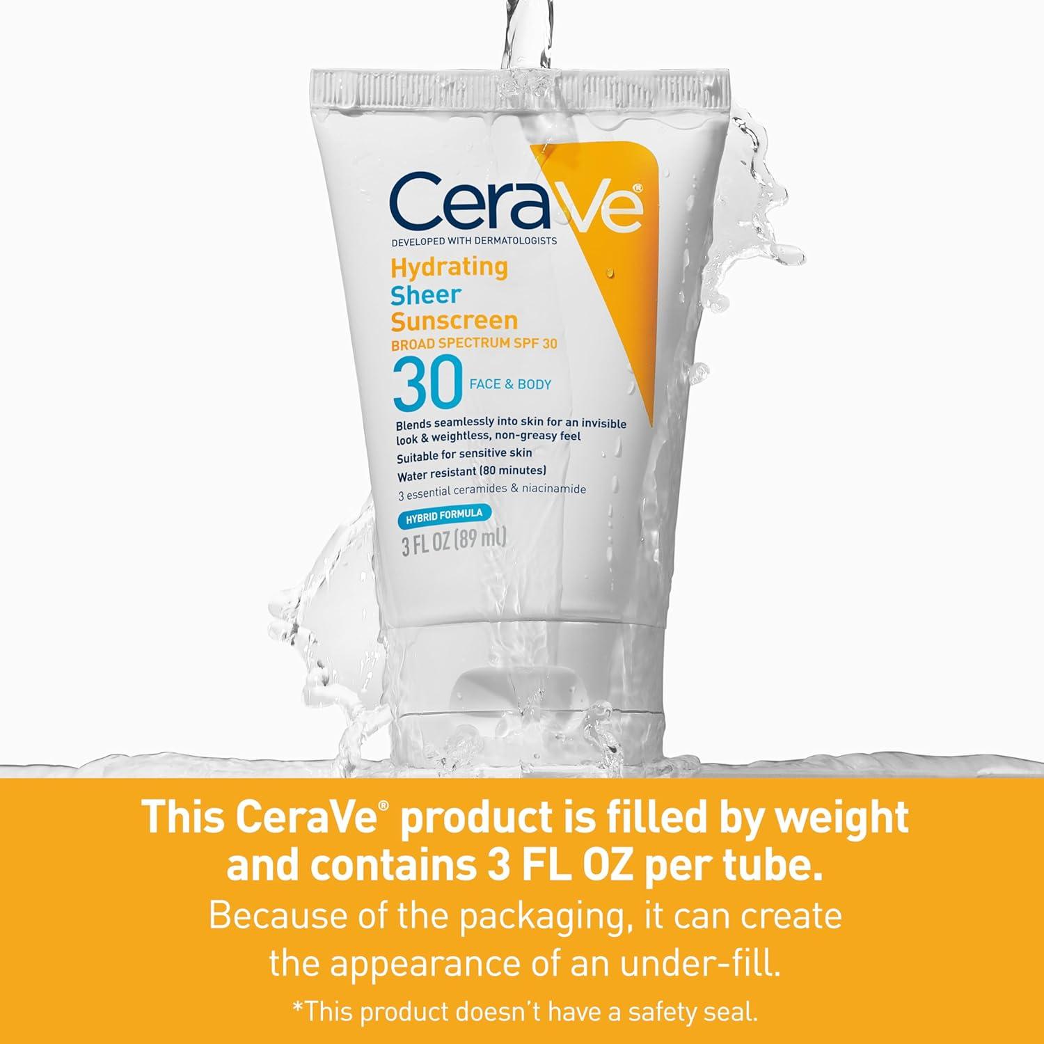 CeraVe Protector Solar Hidratante SPF 30 para Cara y Cuerpo 85g