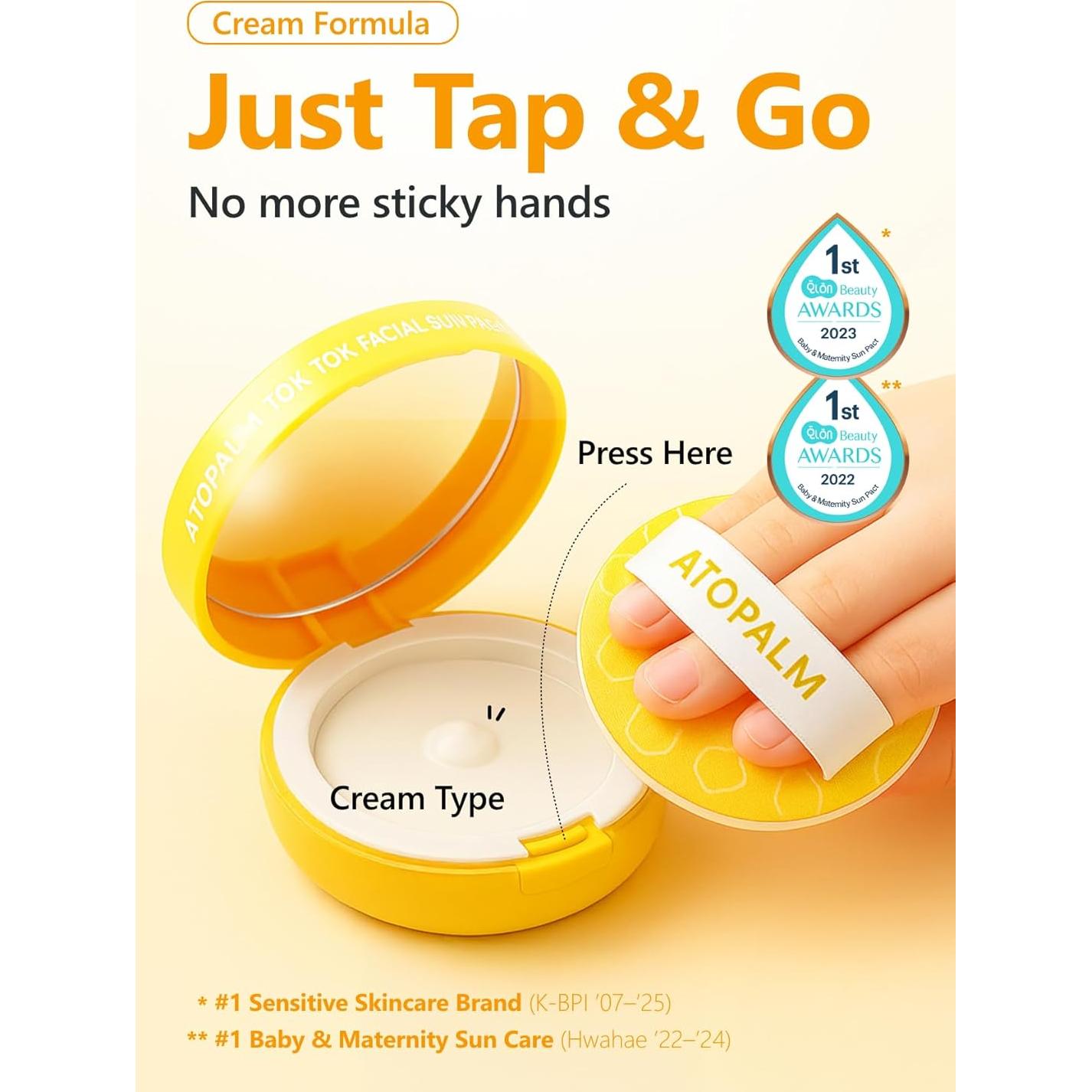 ATOPALM Tok Tok Pacto Solar Facial SPF43 PA+++ 15g