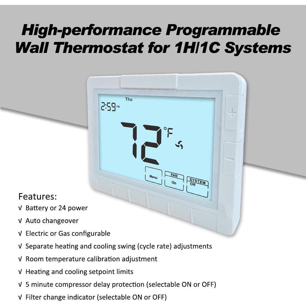 Termostato Programable Coiiwsei STN7305 Blanco 1 Calor/1 Frío