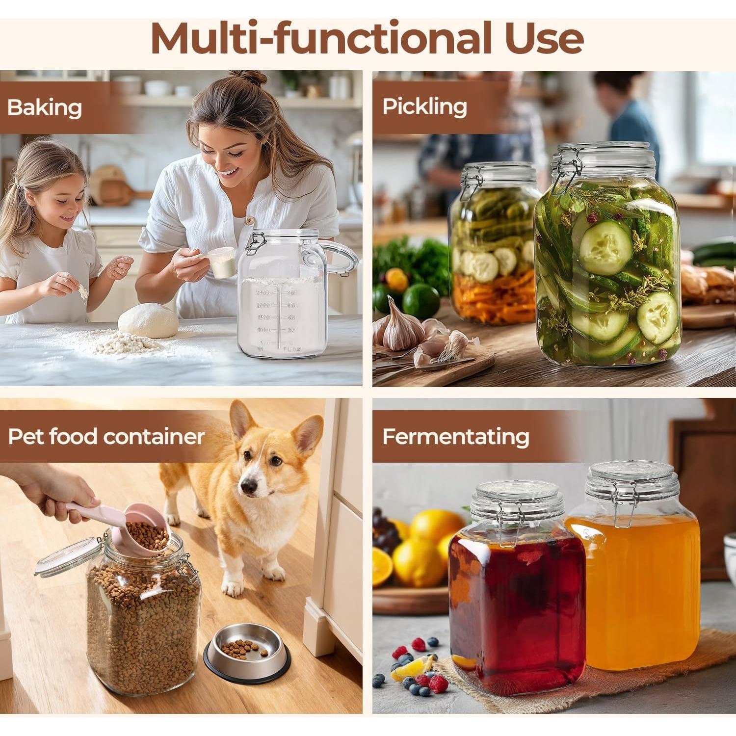 Contenedores de Almacenamiento de Vidrio ComSaf 4.16L Juego de 2