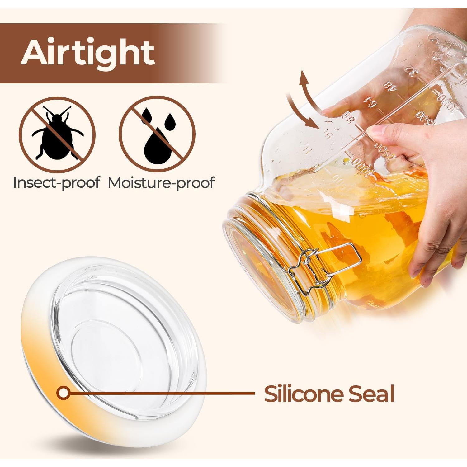 Contenedores de Almacenamiento de Vidrio ComSaf 4.16L Juego de 2