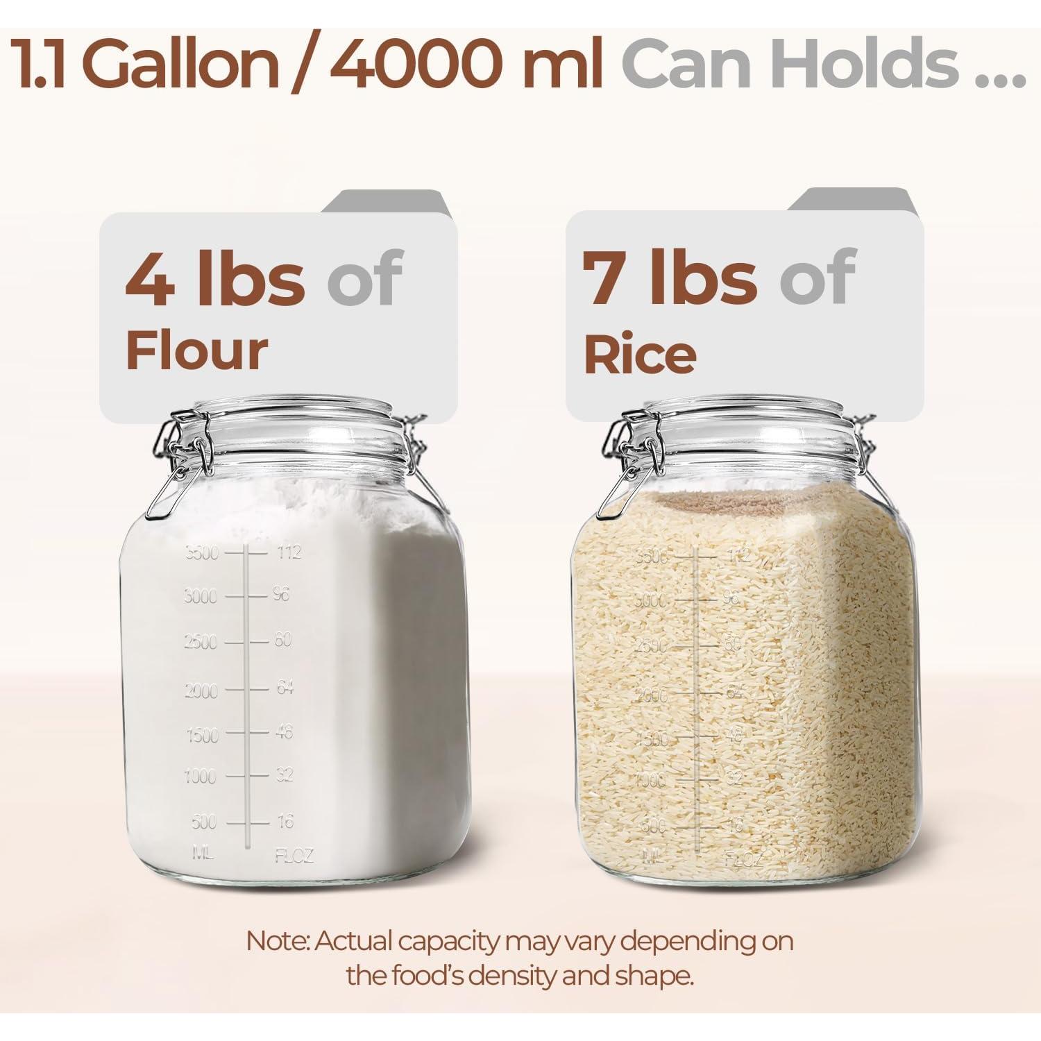 Contenedores de Almacenamiento de Vidrio ComSaf 4.16L Juego de 2