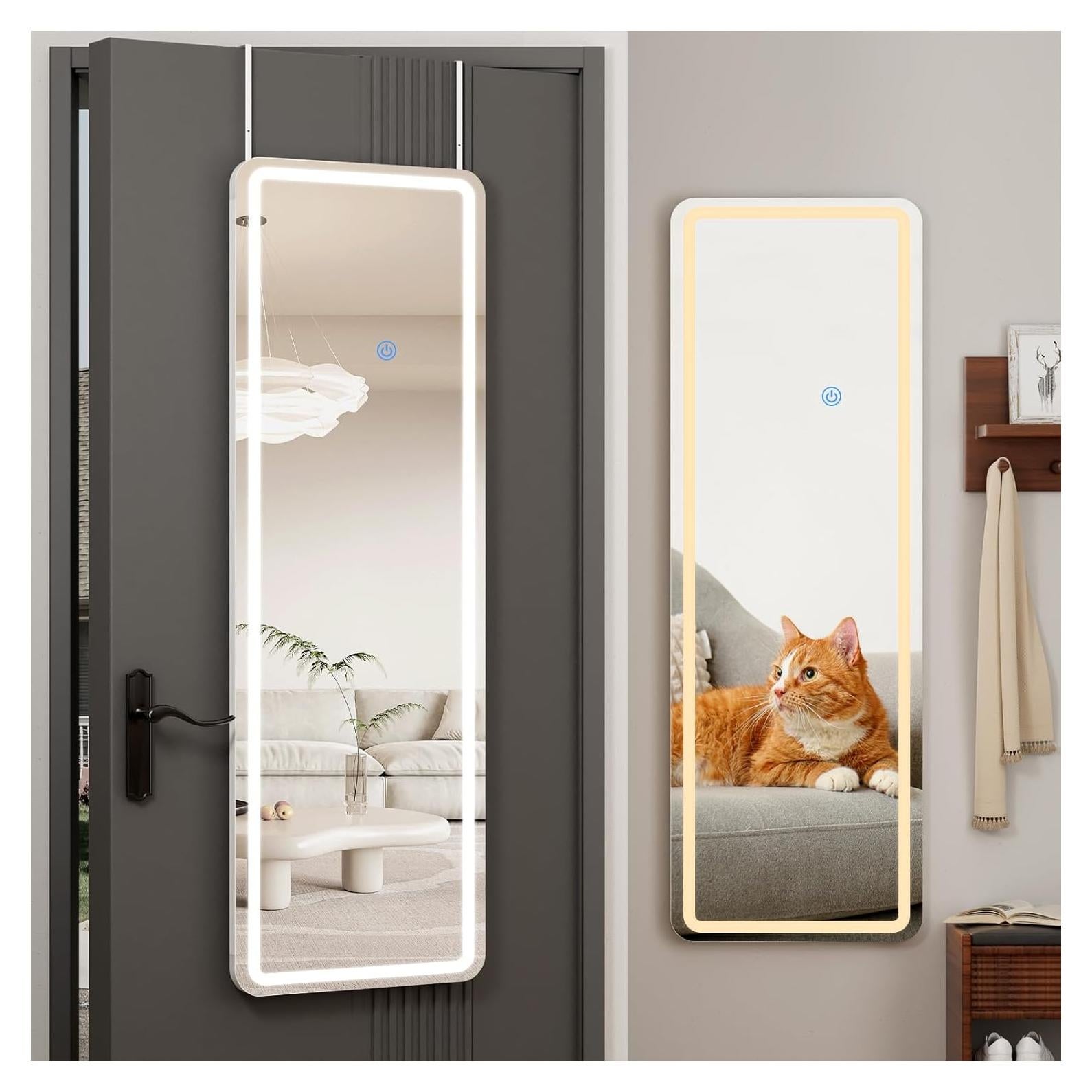 Espejo de Cuerpo Completo Koonmi LED 122x41 cm Blanco
