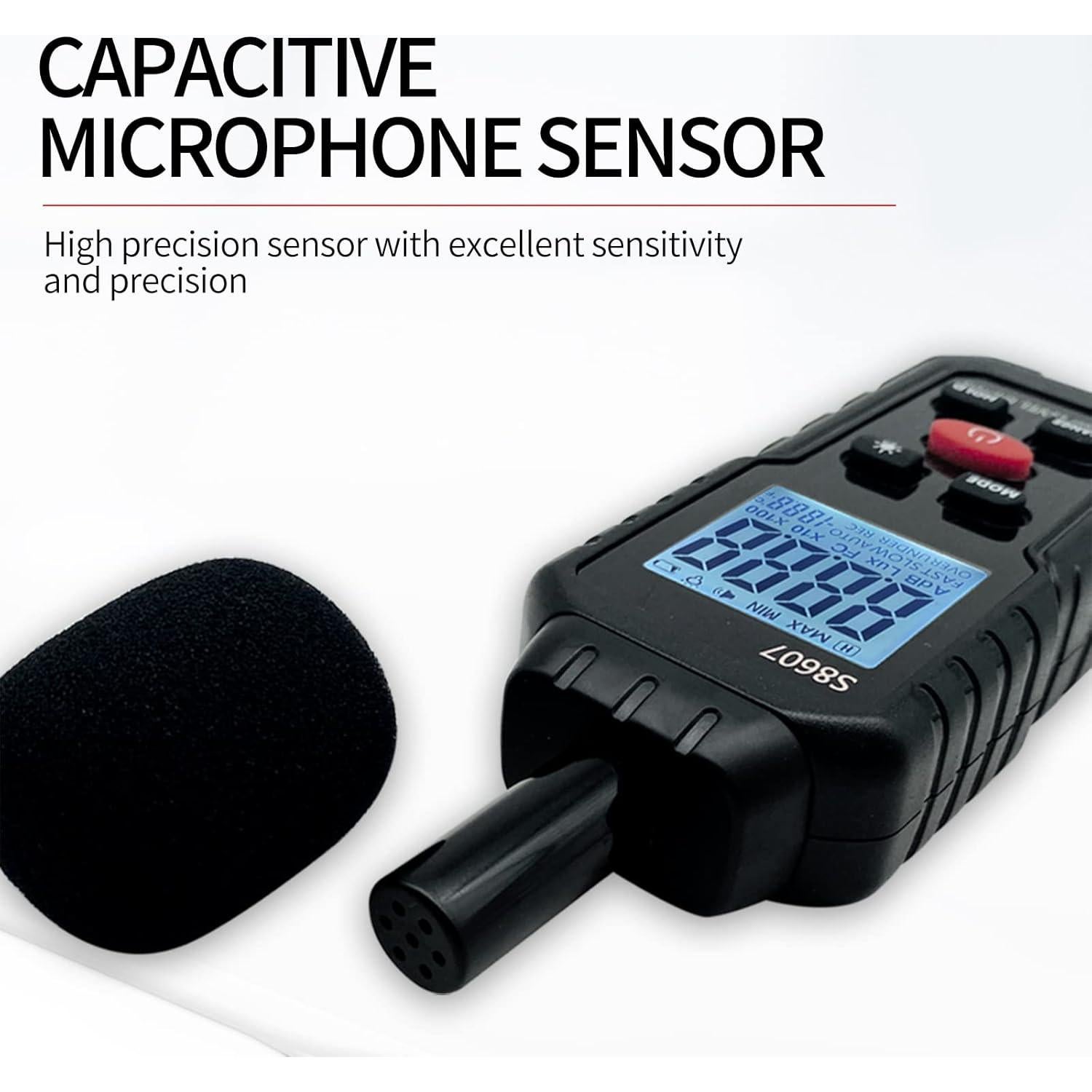 Medidor de Nivel de Sonido Digital S8607 30-130dBA Preciso