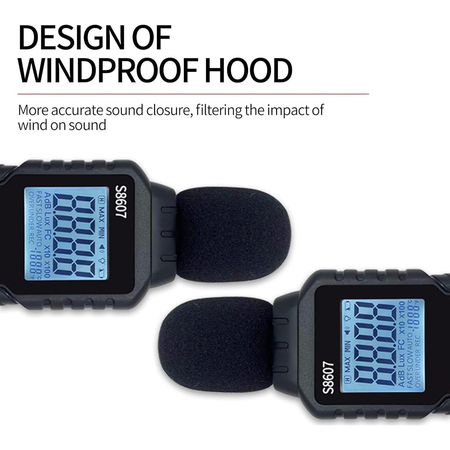 Medidor de Nivel de Sonido Digital S8607 30-130dBA Preciso