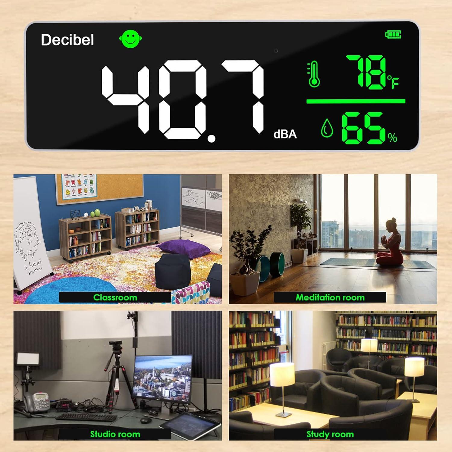 Medidor de Decibelios DANOPLUS 11" Pantalla LED Temperatura