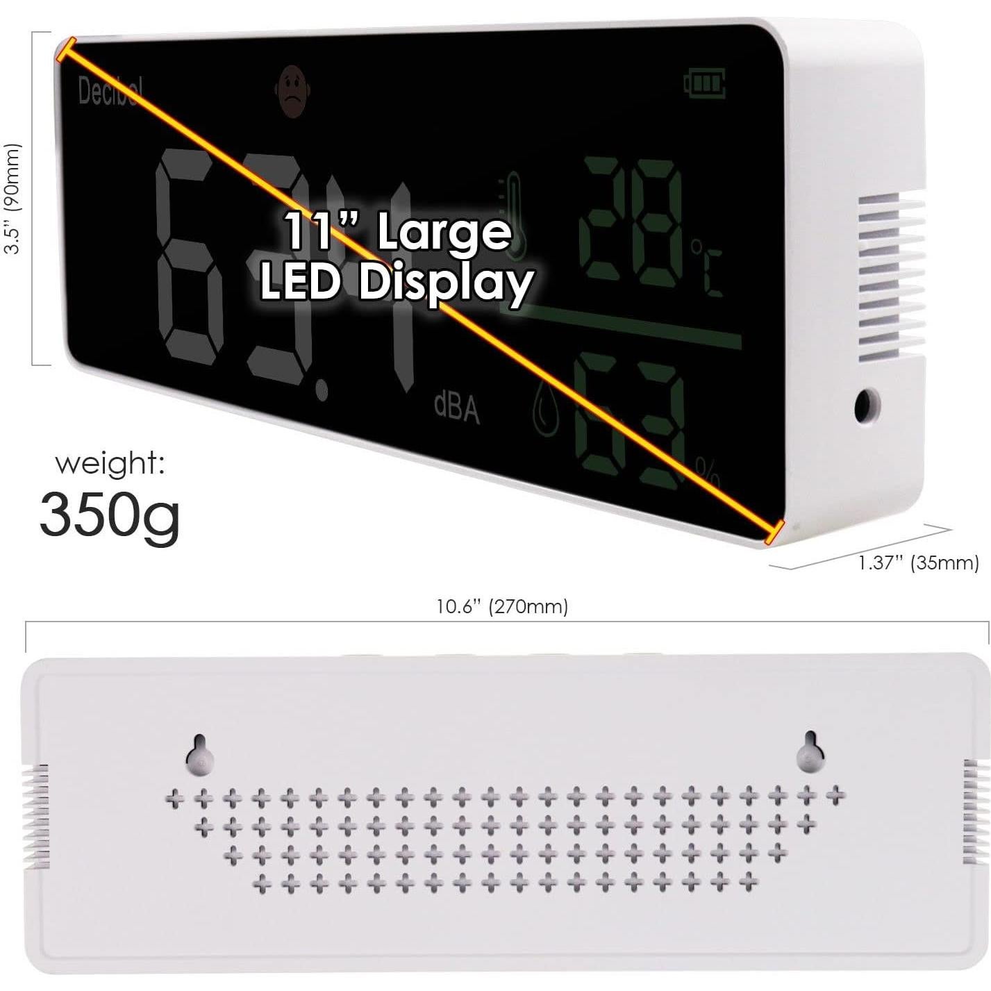 Medidor de Decibelios DANOPLUS 11" Pantalla LED Temperatura