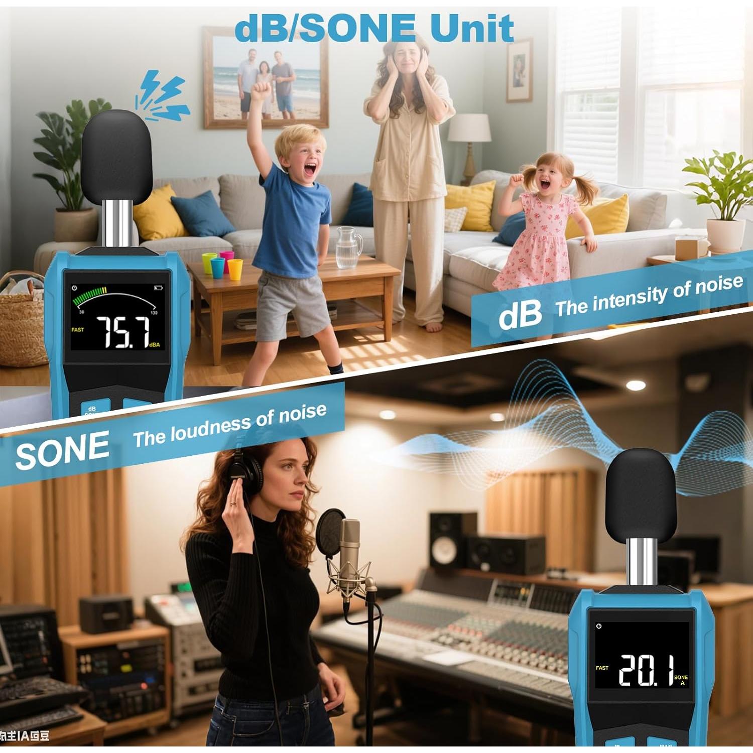 Medidor de Decibelios DURFICST SL720C con Pantalla LCD Color