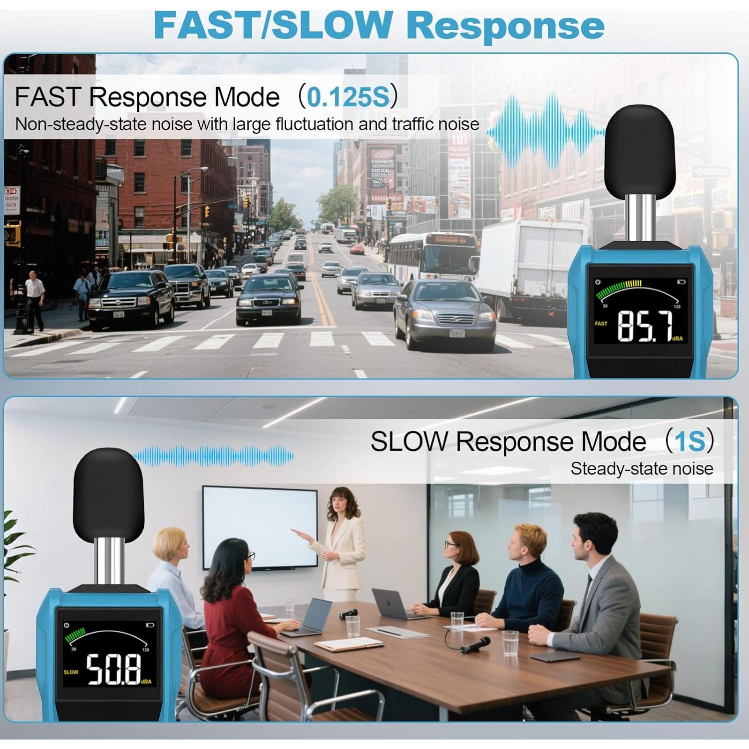 Medidor de Decibelios DURFICST SL720C con Pantalla LCD Color