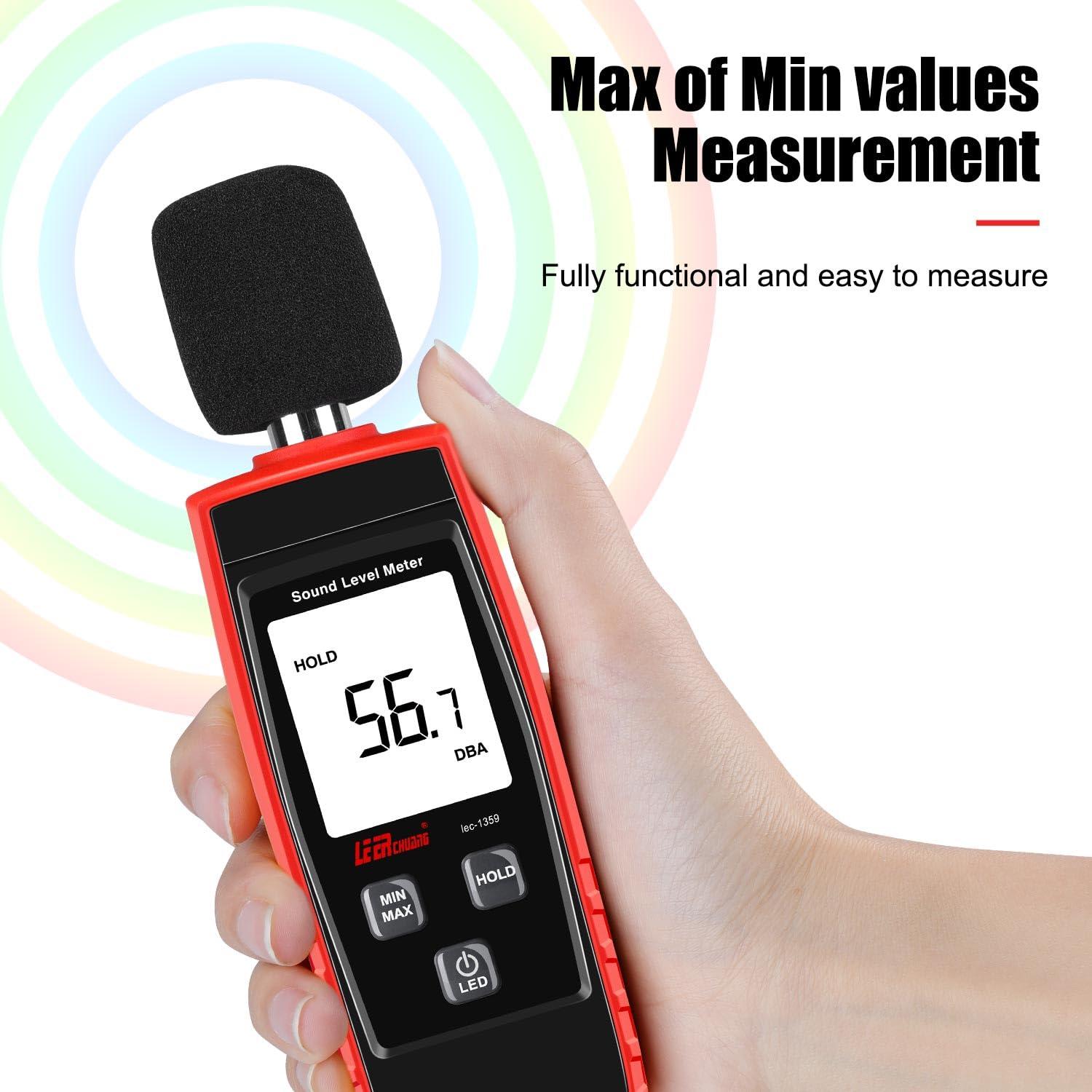 Medidor de Decibelios Digital LEERCHUNAG 30-130dB Portátil