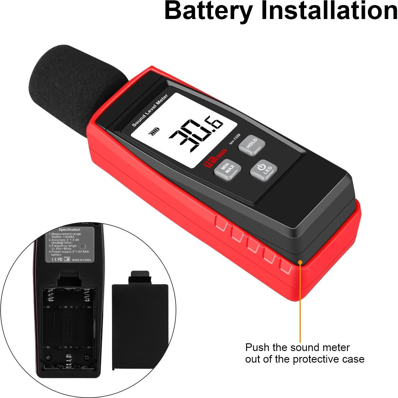 Medidor de Decibelios Digital LEERCHUNAG 30-130dB Portátil