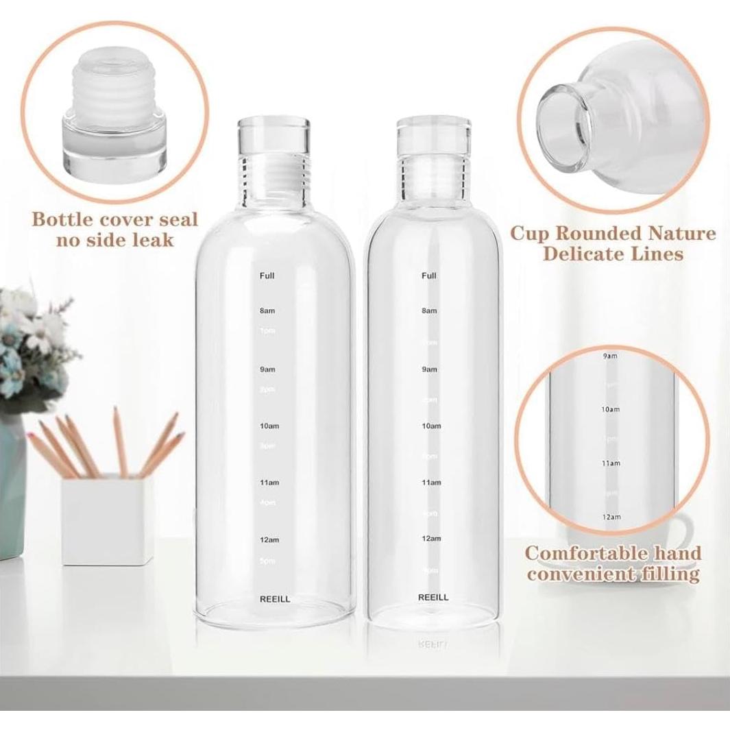 Botella de vidrio de borosilicato 500 ml azul a prueba de fugas