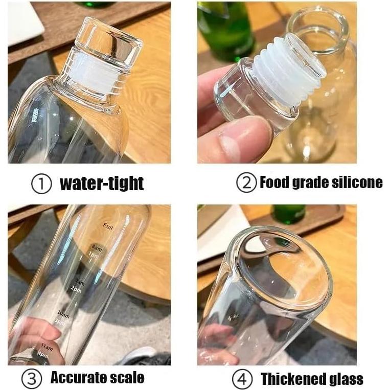 Botella de vidrio de borosilicato 500 ml azul a prueba de fugas