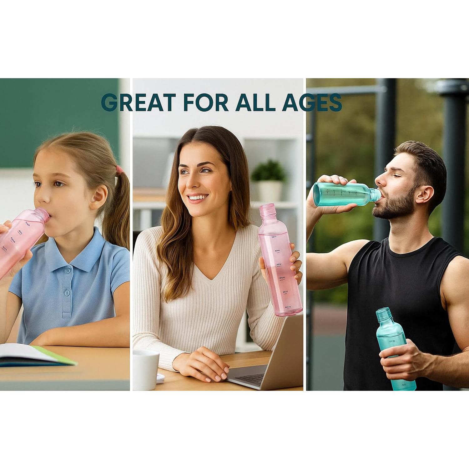 Botella de vidrio de borosilicato 500 ml azul a prueba de fugas