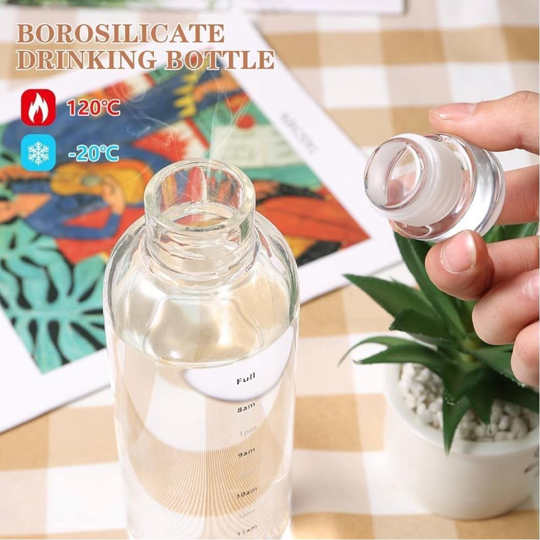 Botella de vidrio de borosilicato 500 ml azul a prueba de fugas