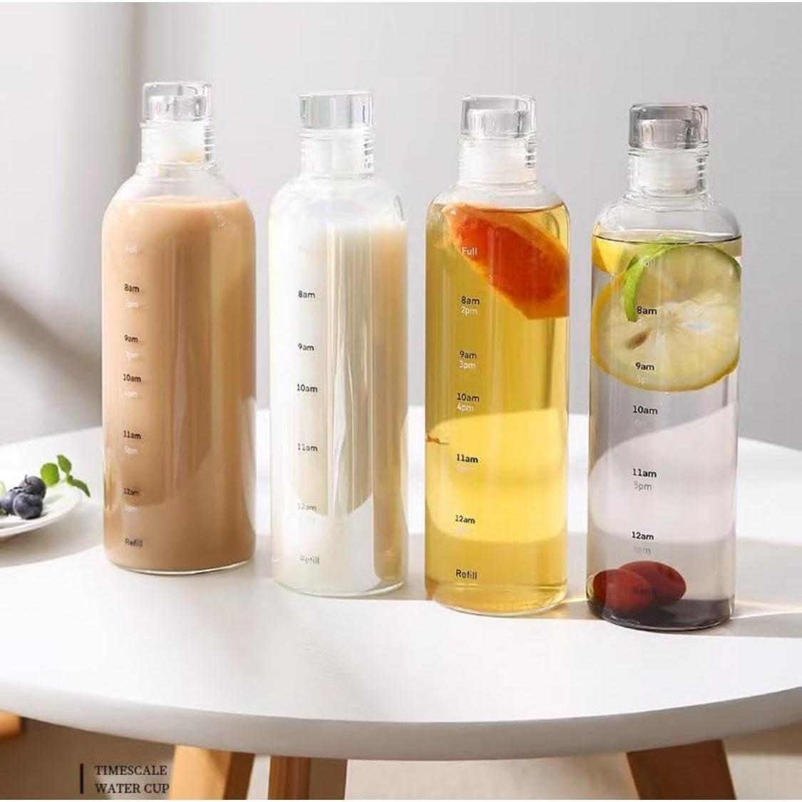 Botella de vidrio de borosilicato 500 ml azul a prueba de fugas