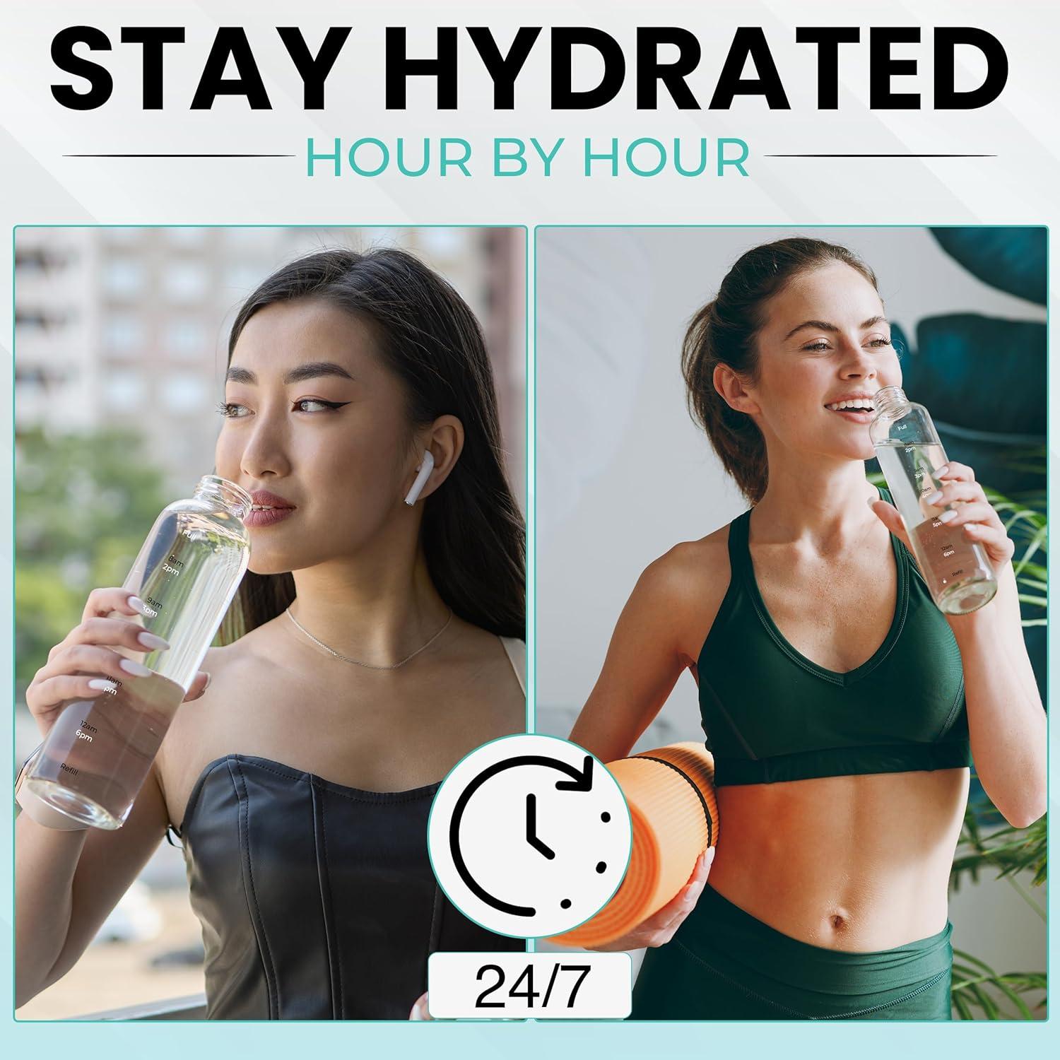 Botella de vidrio de borosilicato 500 ml azul a prueba de fugas