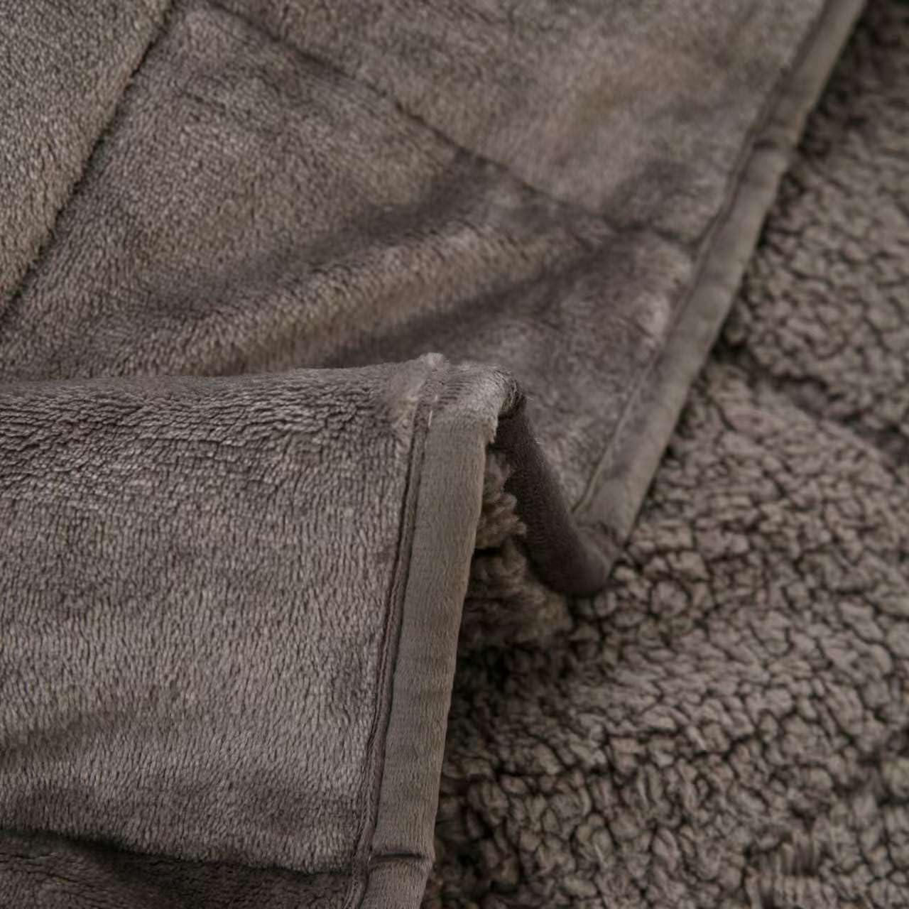 Manta con peso MENHIRY 91x122 cm Sherpa gris para adultos