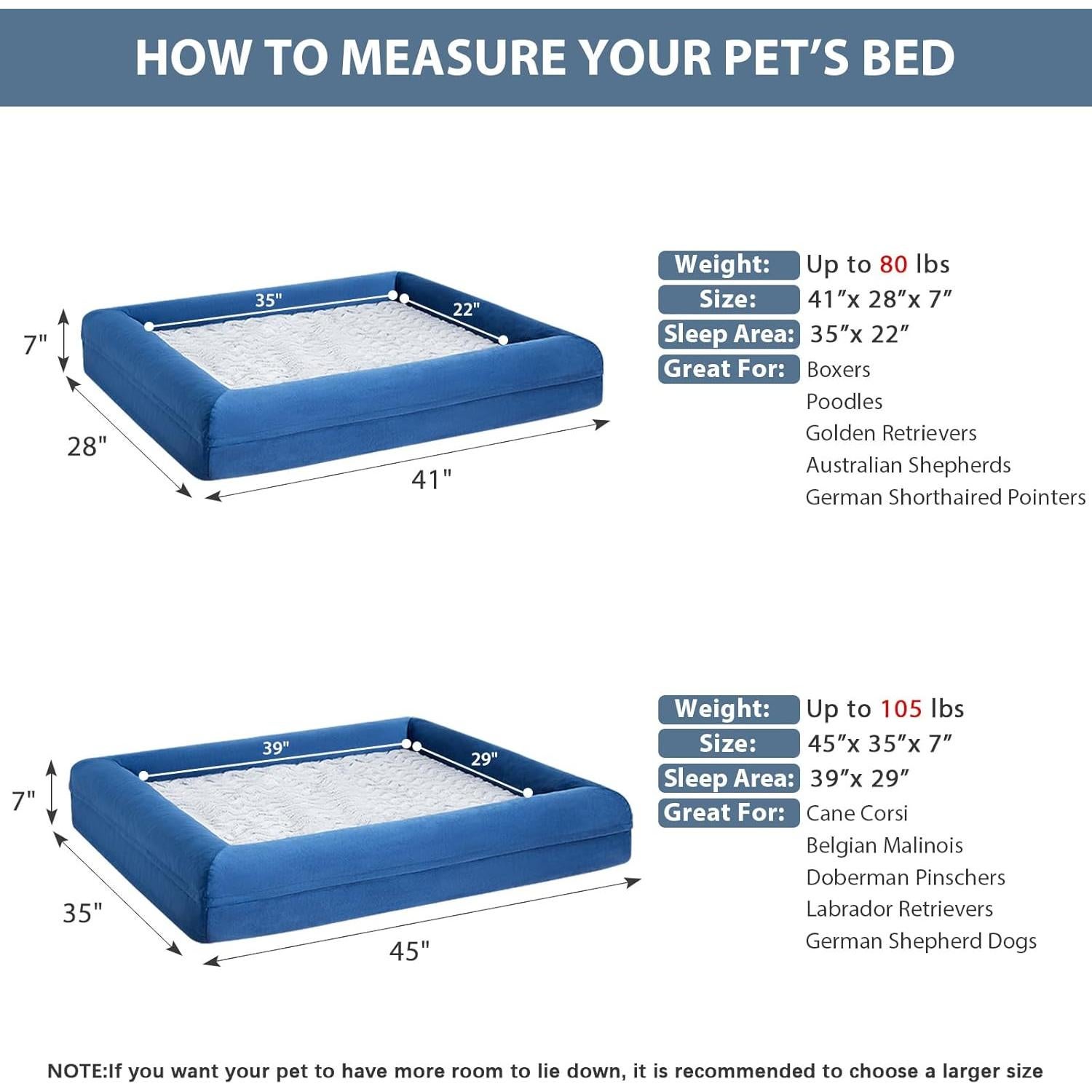 Cama para Perros Grande WNPETHOME XL Ortopédica Impermeable