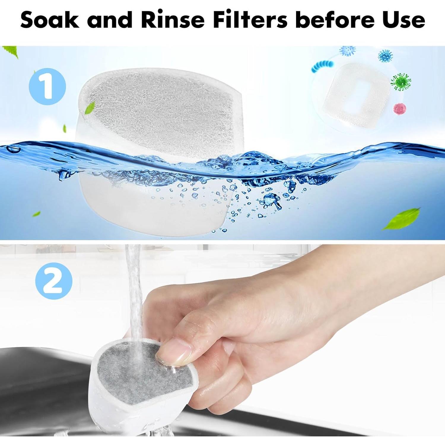 Paquete de 8 Filtros de Agua Porens para Fuentes de Mascotas