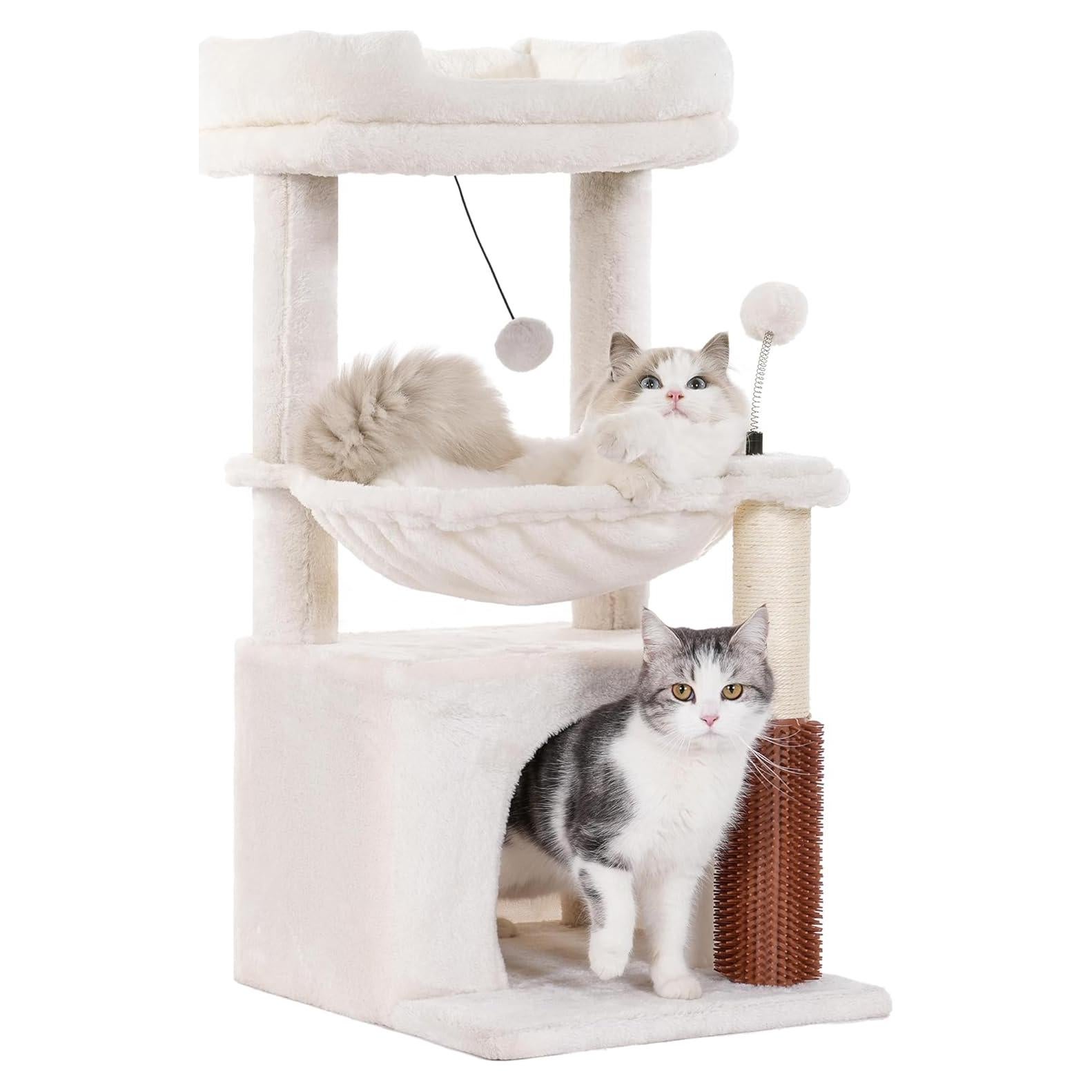 Árbol para Gatos Pawfessor 81 cm con Hamaca y Rascador Beige