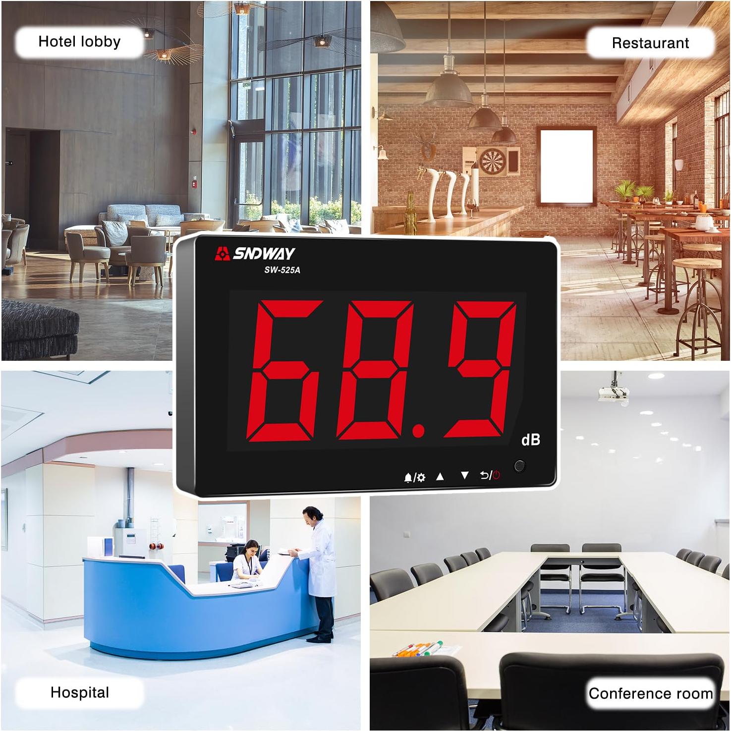 Medidor de Decibelios XRCLIF 30-130dB Montado en Pared