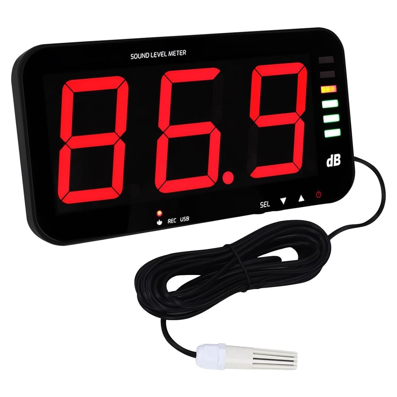 Medidor de Decibelios Landtek con Pantalla LCD 33 cm y Sensor 5 m