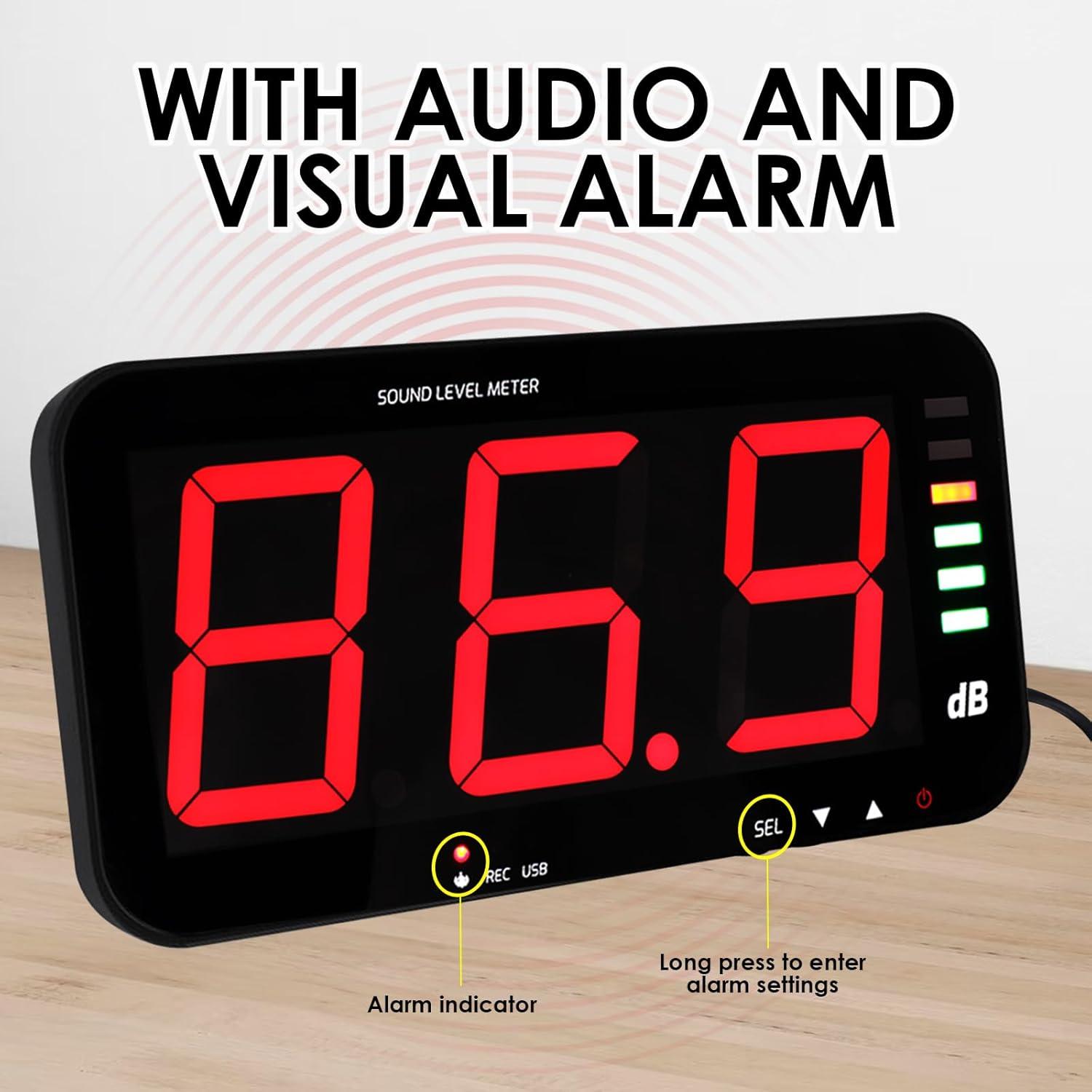 Medidor de Decibelios Landtek con Pantalla LCD 33 cm y Sensor 5 m