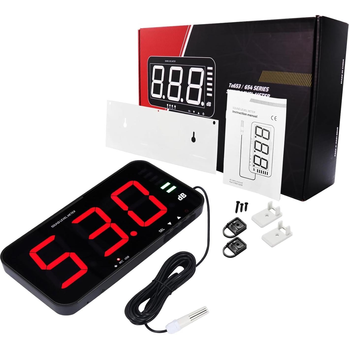 Medidor de Decibelios Landtek con Pantalla LCD 33 cm y Sensor 5 m