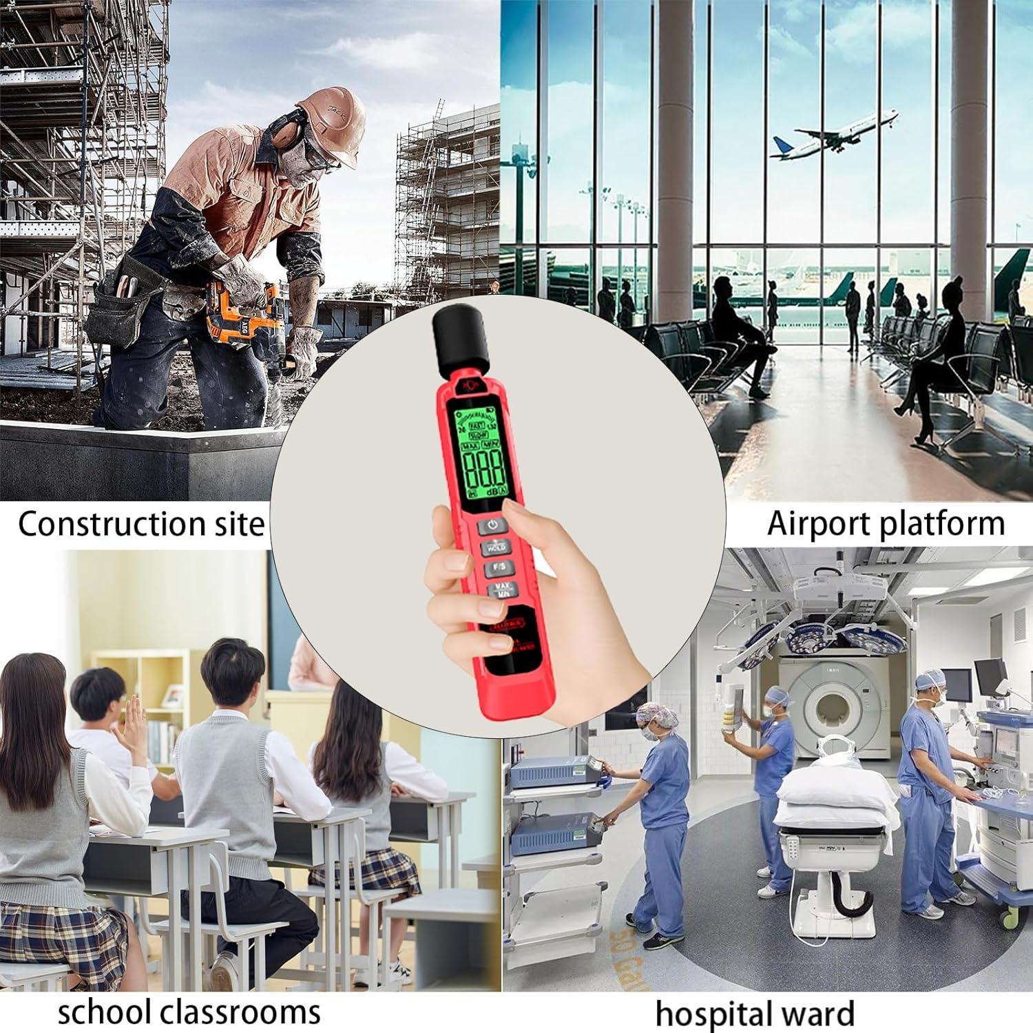 Medidor de Decibelios GL81A Digital con Pantalla LCD 30-130dB