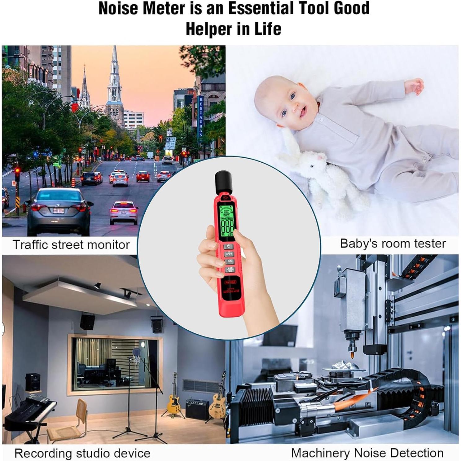 Medidor de Decibelios GL81A Digital con Pantalla LCD 30-130dB