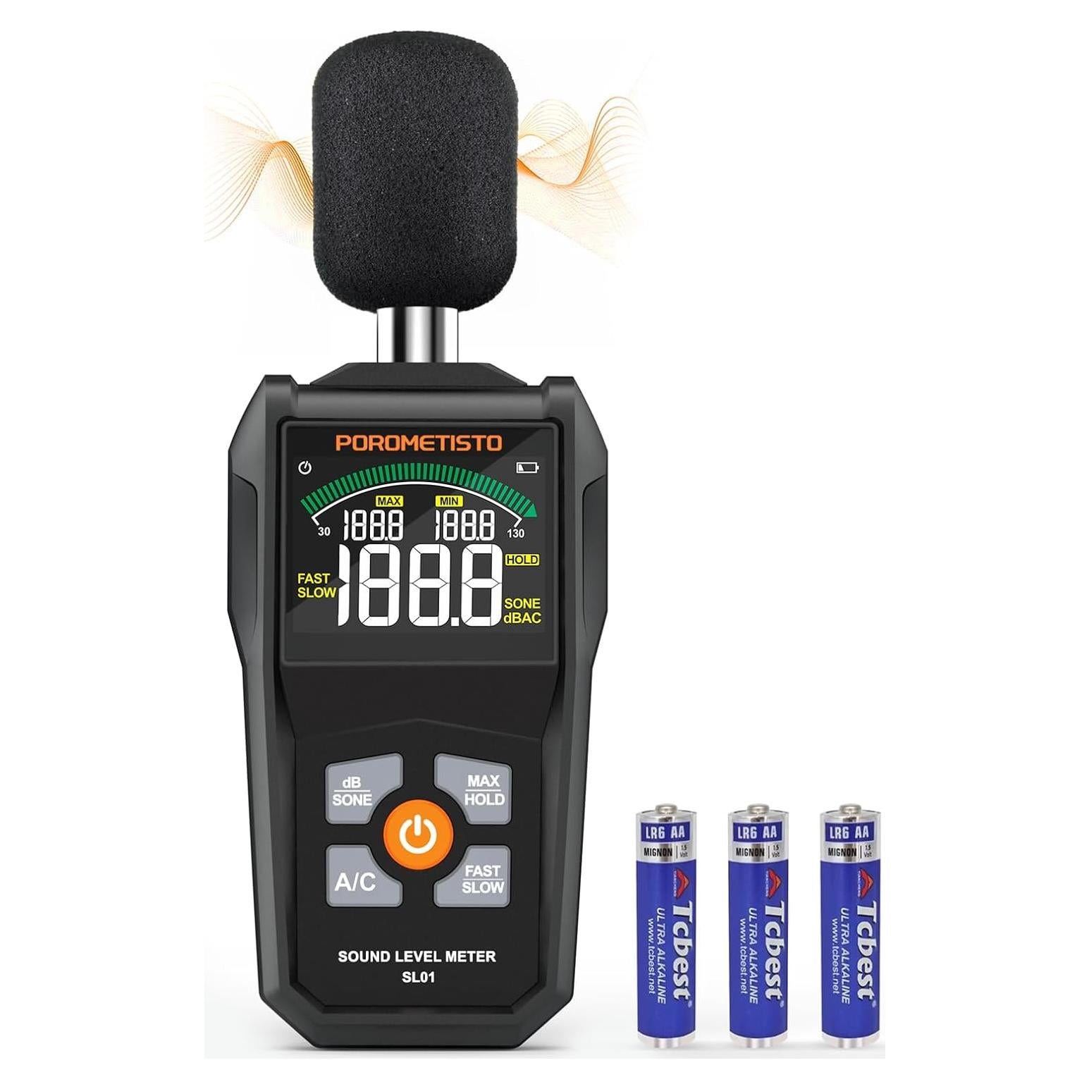 Medidor de Decibelios POROMETISTO SL01 30-130dB SPL Digital