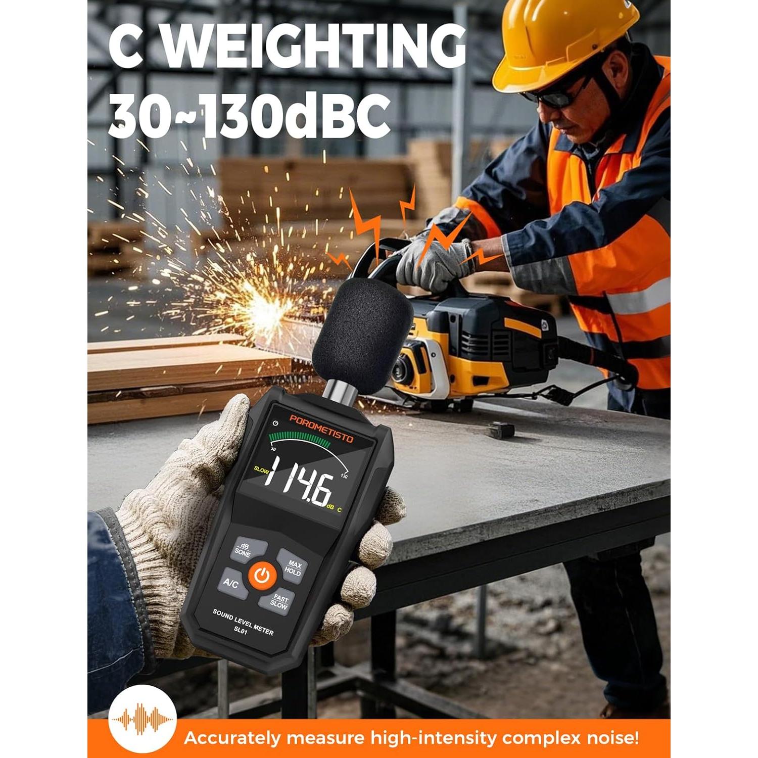 Medidor de Decibelios POROMETISTO SL01 30-130dB SPL Digital