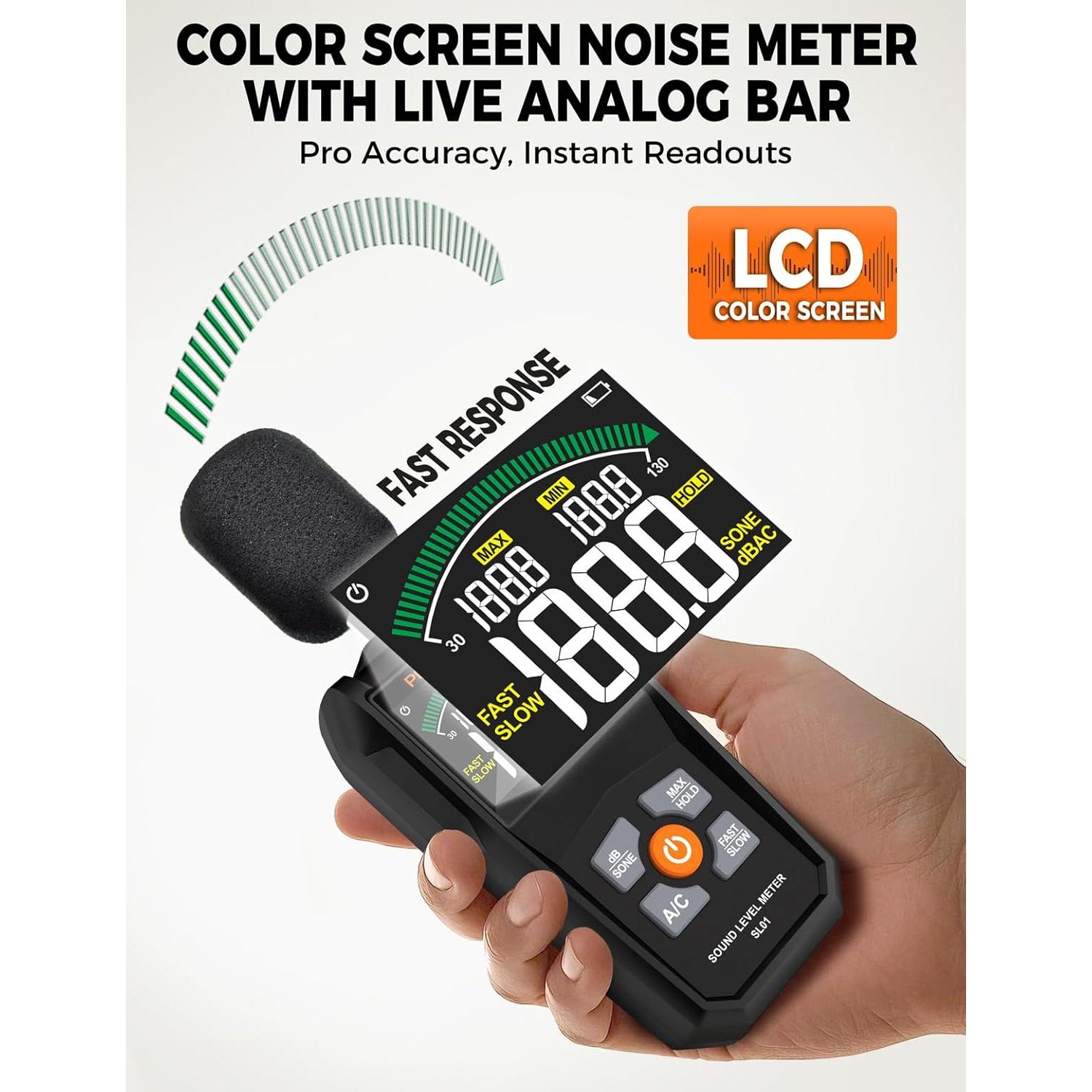 Medidor de Decibelios POROMETISTO SL01 30-130dB SPL Digital