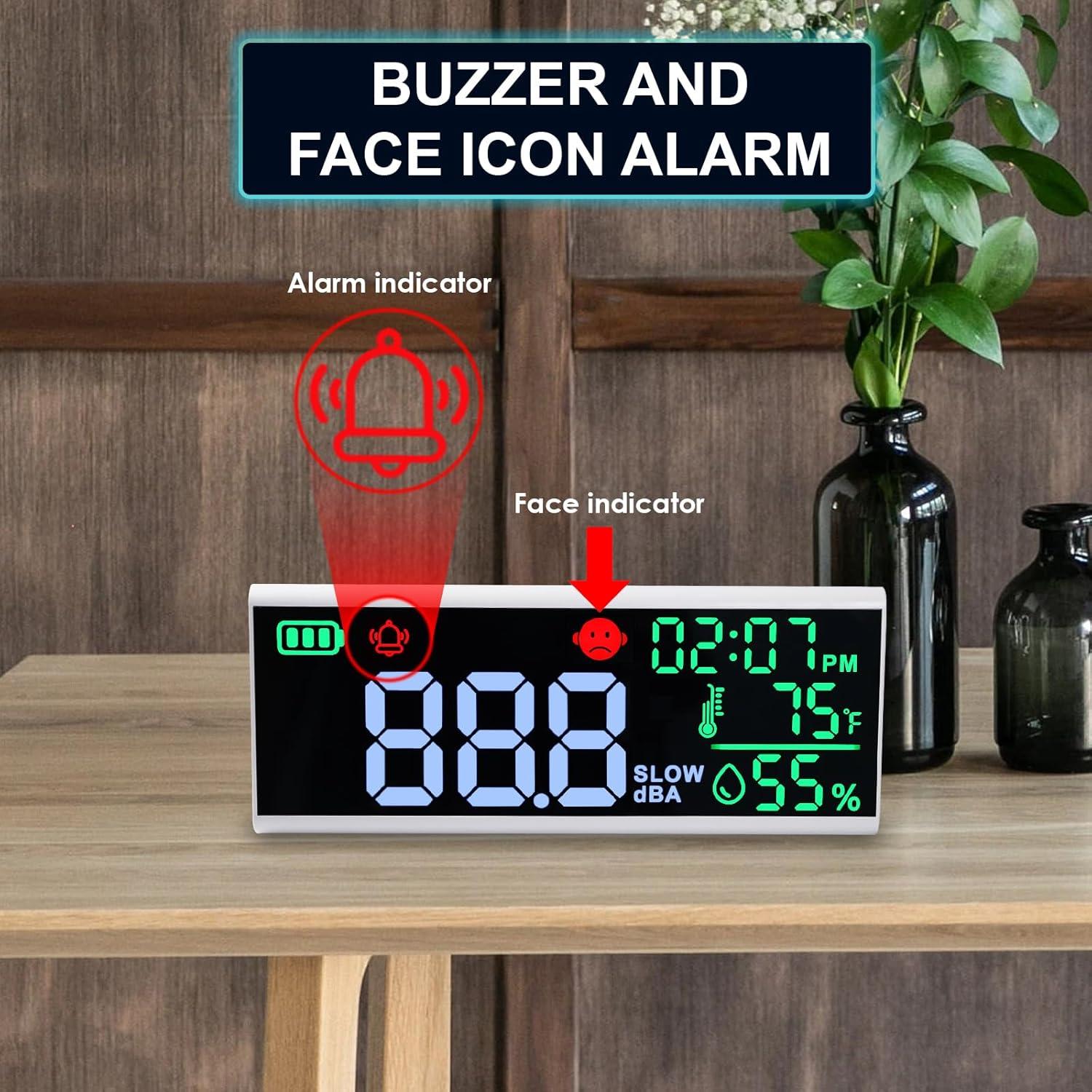 Medidor de Decibelios DANOPLUS 13" con Alarma y Pantalla LED