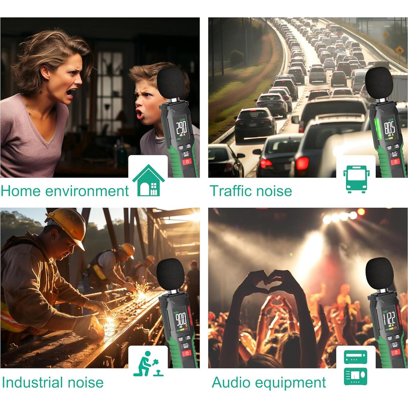 Medidor de Decibelios Mastfuyi FY8837 30-130 dB Digital LCD