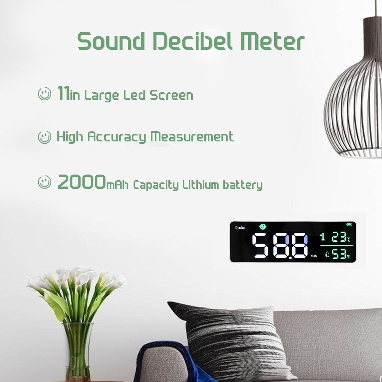 Medidor de Decibelios Gugxiom 3 en 1 con Pantalla LED 27.94cm