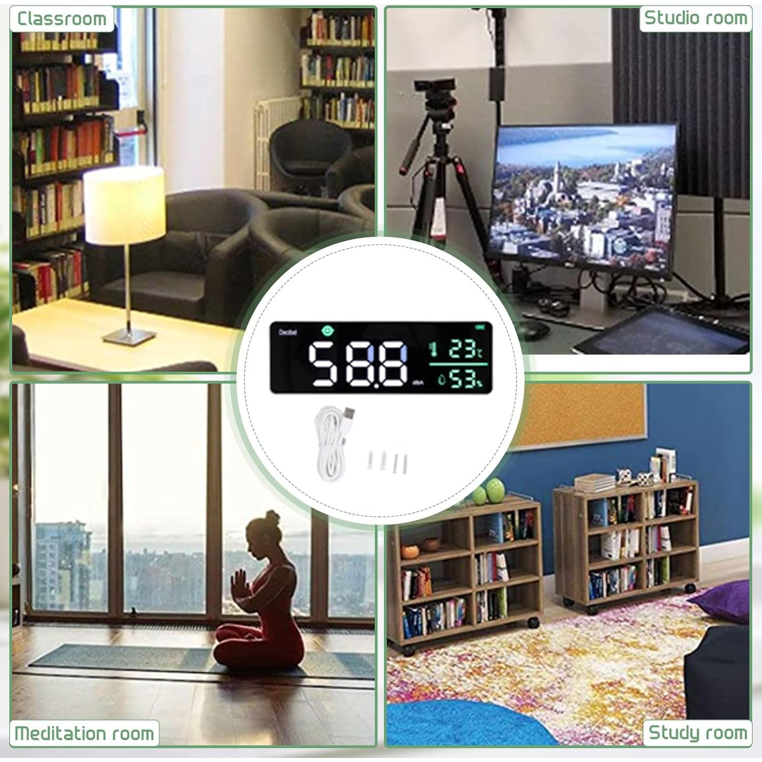 Medidor de Decibelios Gugxiom 3 en 1 con Pantalla LED 27.94cm