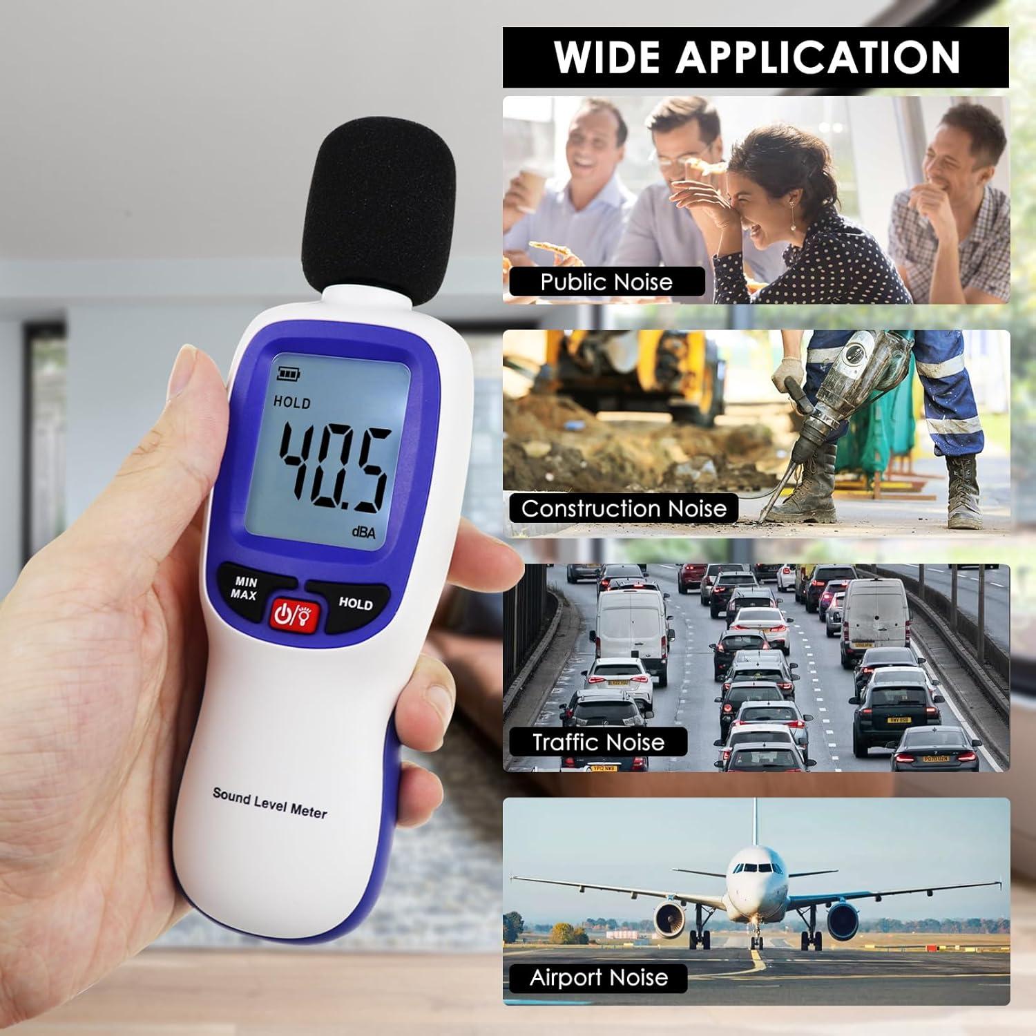 Medidor de Nivel de Sonido Bluetooth DANOPLUS 0-130dB Portátil