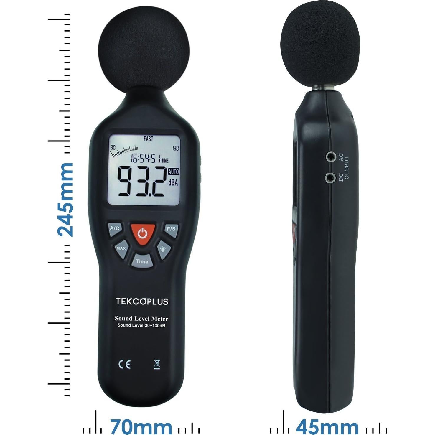 Medidor de Decibelios Tekcoplus SLM24TK LCD 30-130dBA