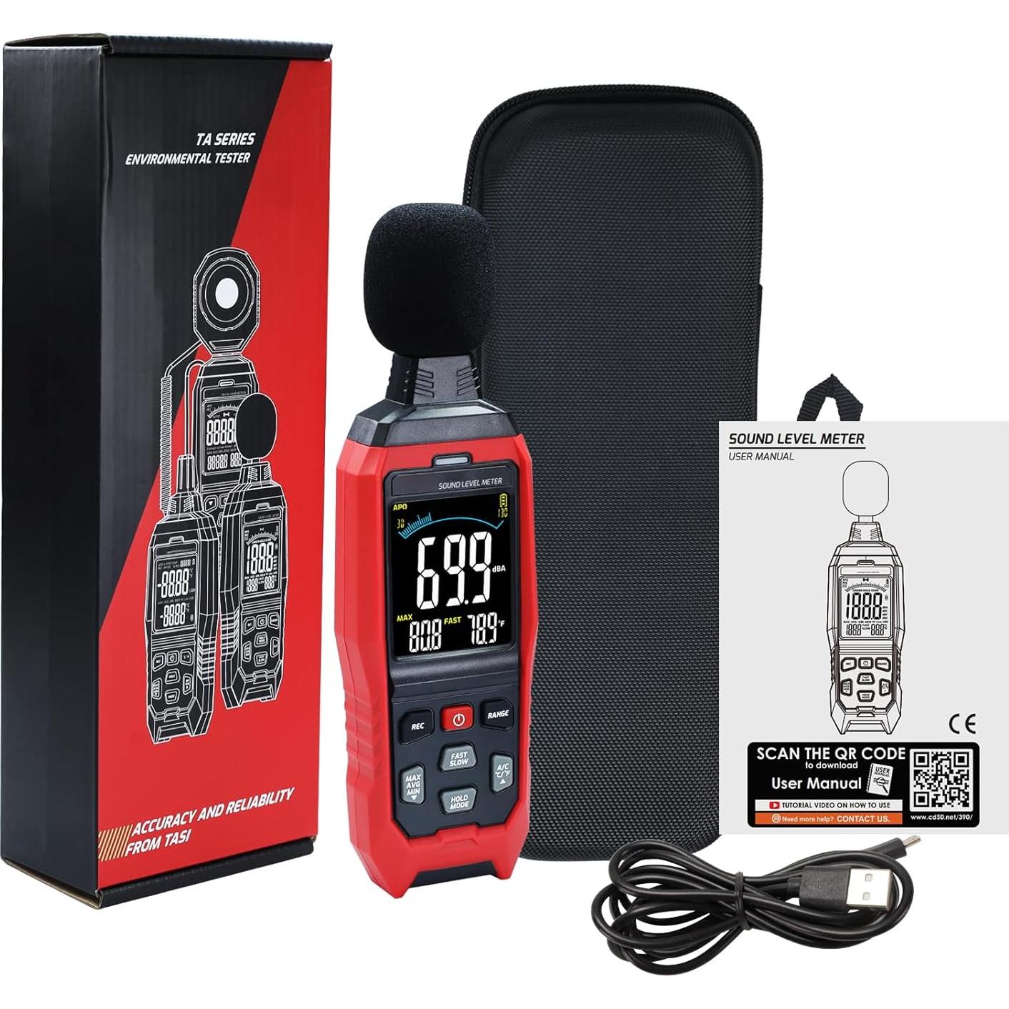 Medidor de Nivel de Sonido Digital Danoplus KIB0390, 30-130 dB