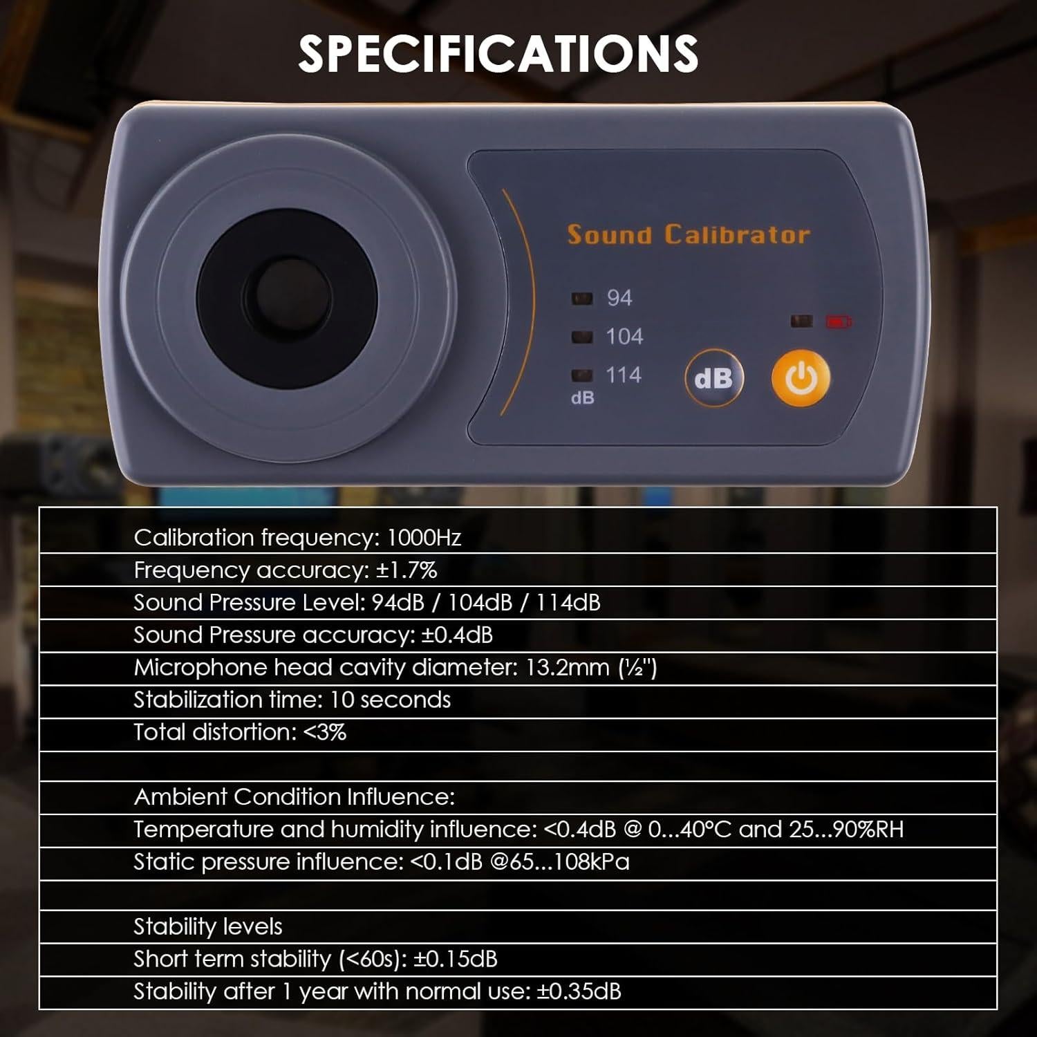 Calibrador de Nivel de Sonido Gain Express 8930B 114dB 104dB 94dB