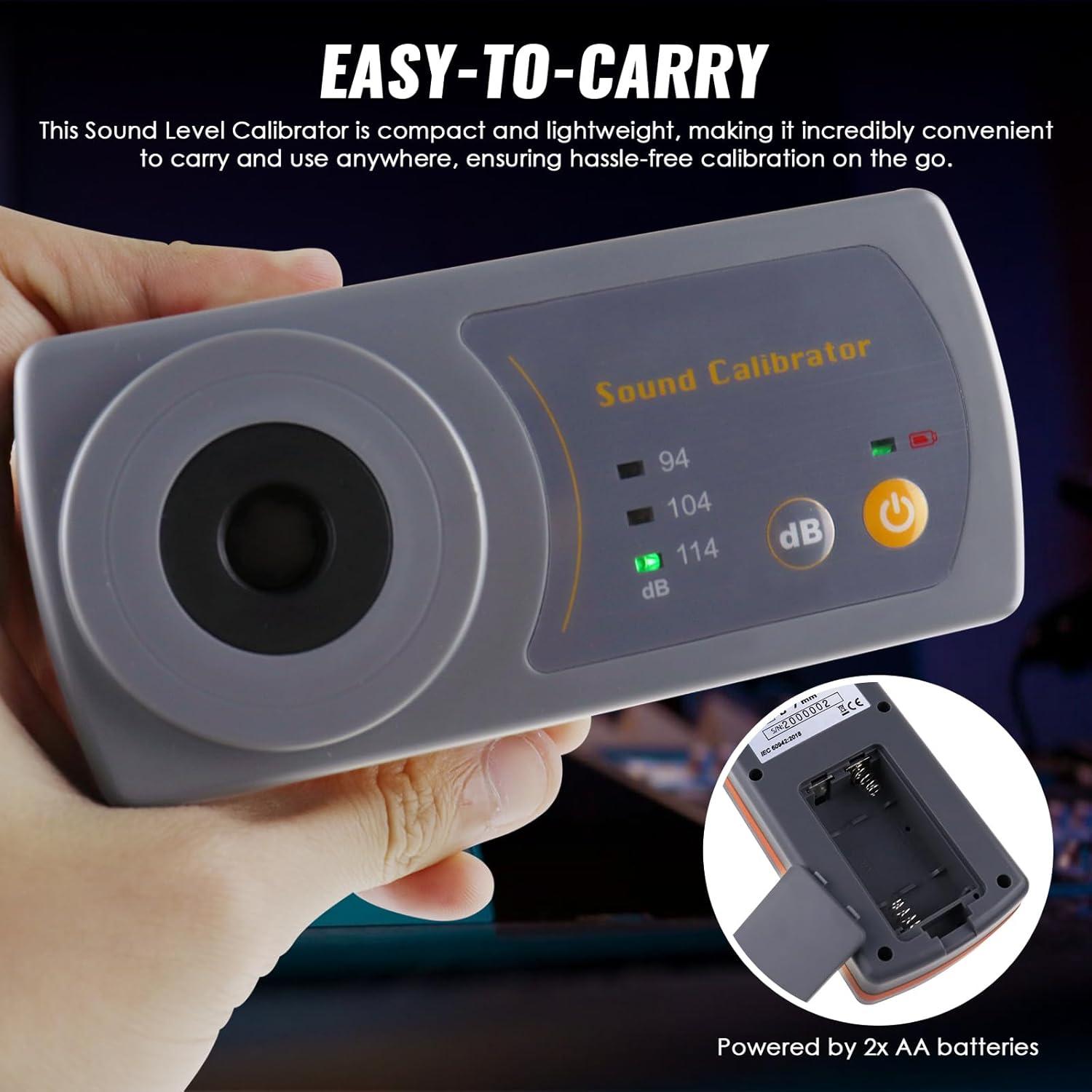 Calibrador de Sonido DANOPLUS KB0305 3 Niveles 114dB 94dB 104dB