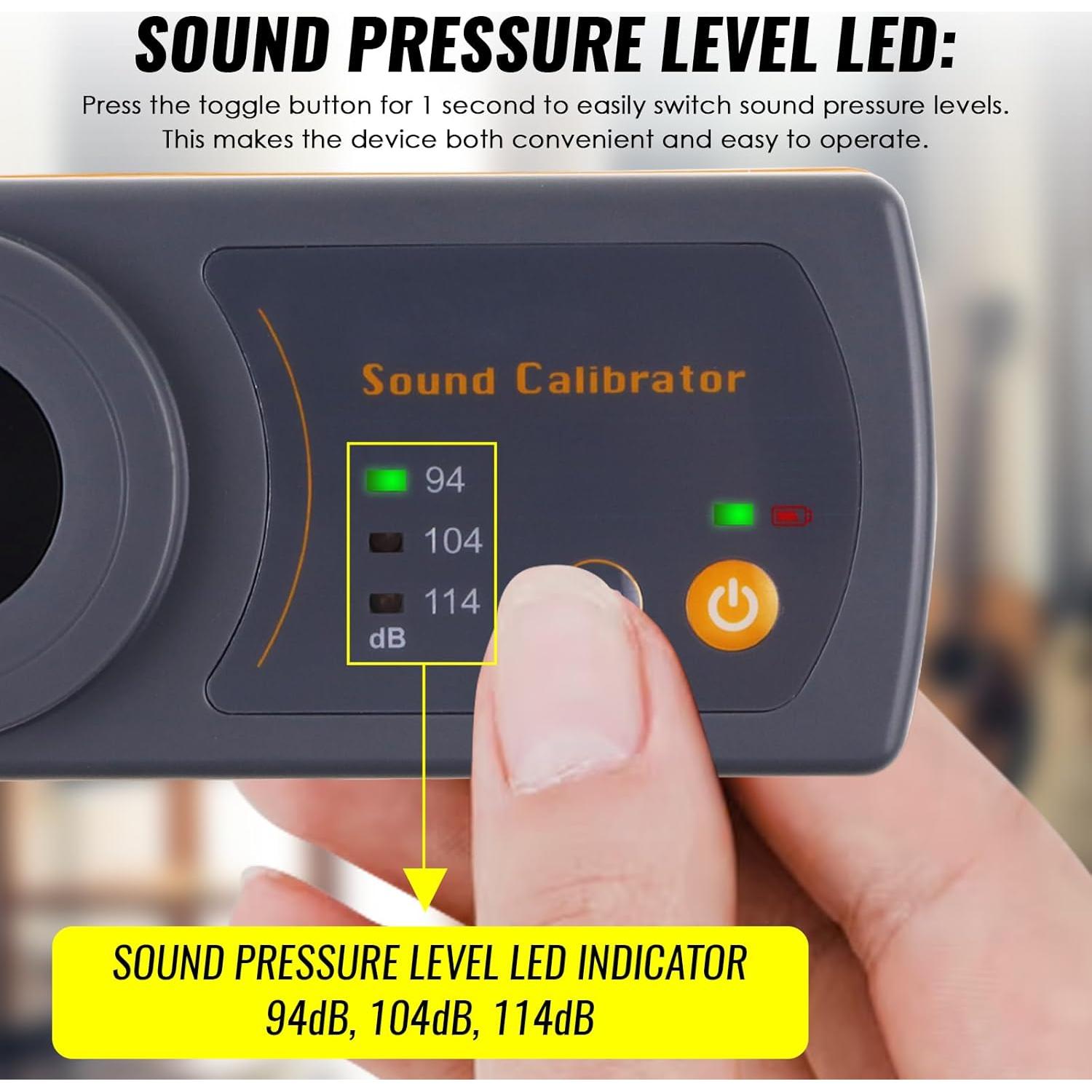 Calibrador de Sonido DANOPLUS KB0305 3 Niveles 114dB 94dB 104dB