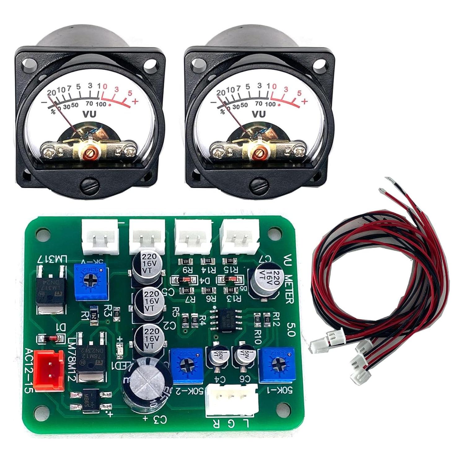 Kit 2 Medidores VU 35mm Cywhrvzsf con Placa de Control