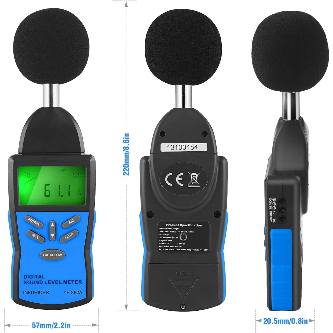 Medidor de Decibelios Portátil INFURIDER con Pantalla LCD