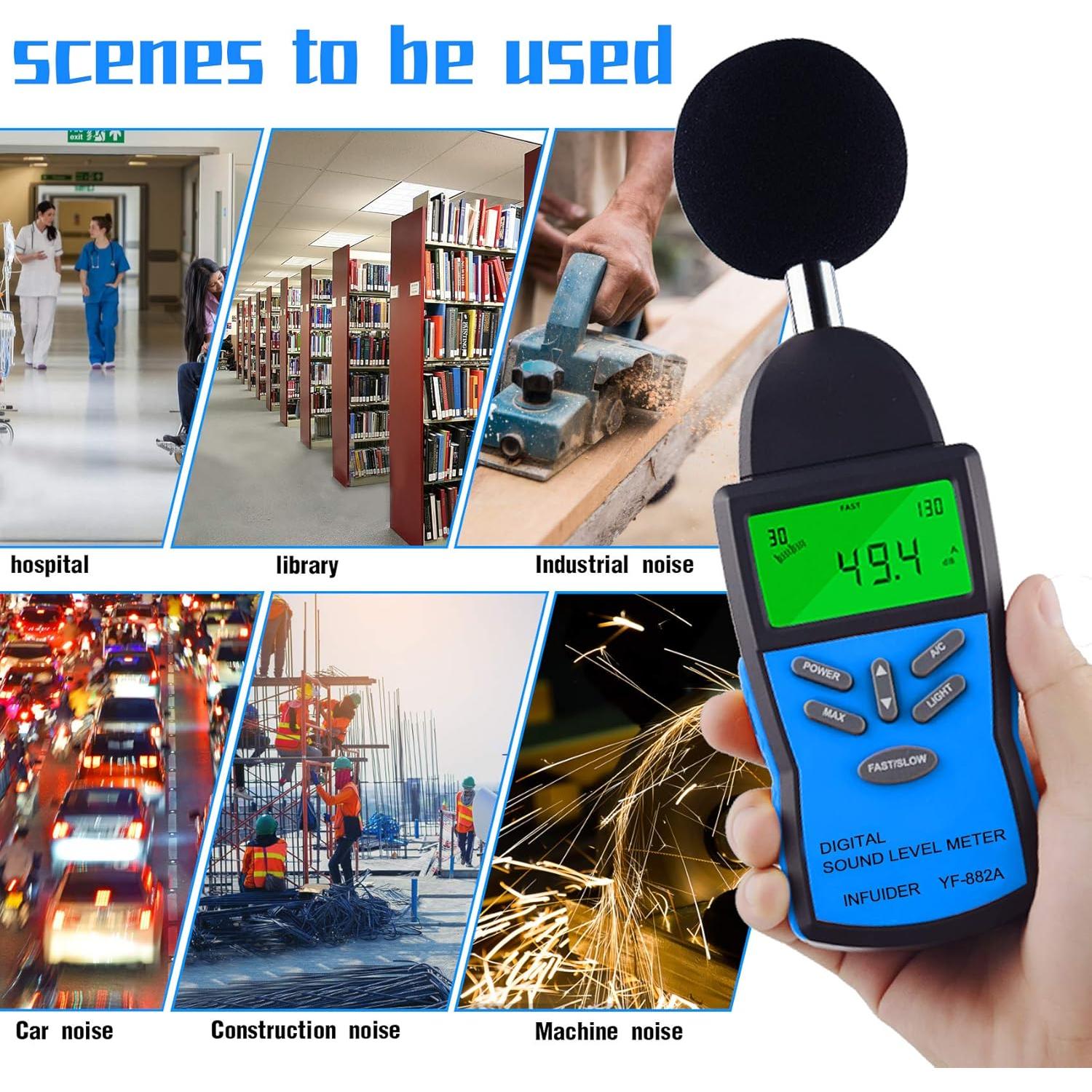 Medidor de Decibelios Portátil INFURIDER con Pantalla LCD